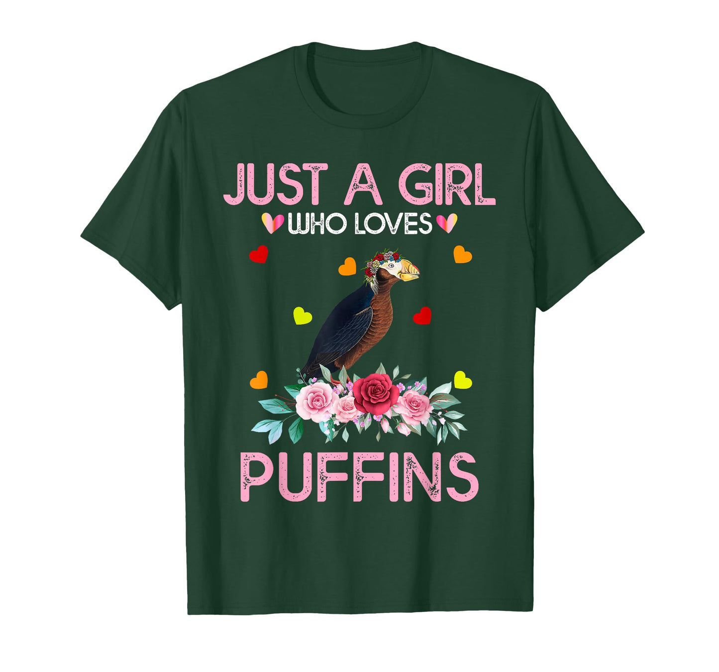 Puffin Tee For Women Kids Gift Just A Girl Who Loves Puffins T-Shirt