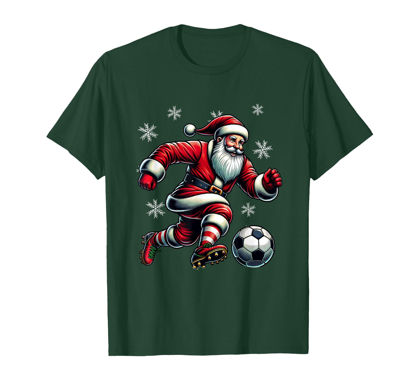 Soccer Santa Holiday Xmas Soccer Player Christmas T-Shirt
