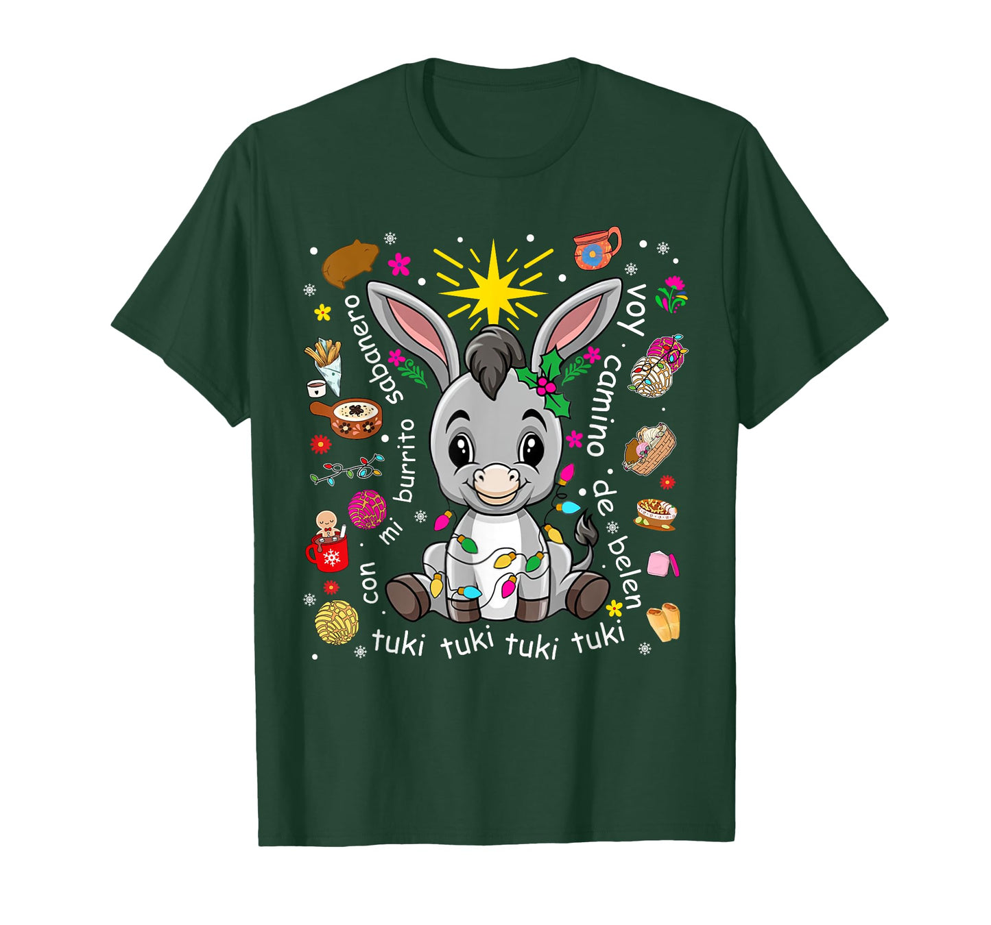 Mi Burrito Sabanero Mexican Christmas Donkey Spanish Xmas T-Shirt