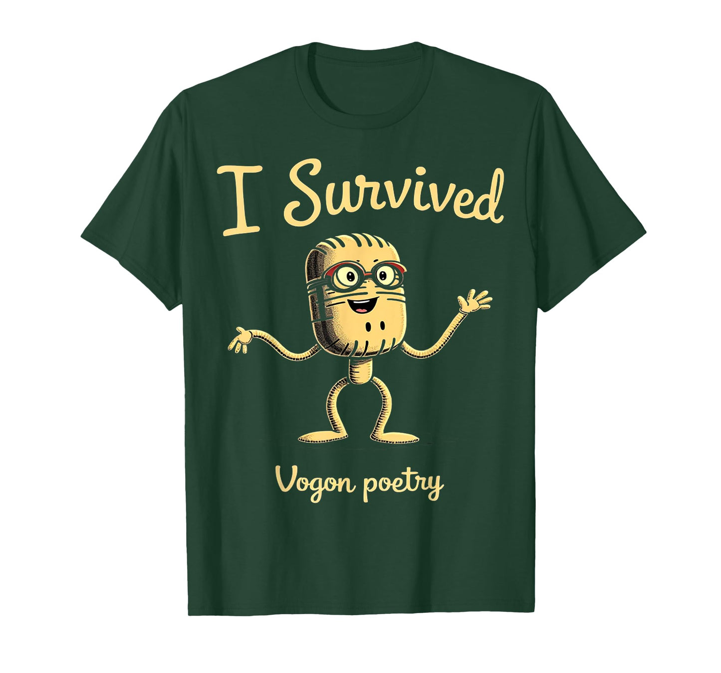 I Survived Vogon Poetry Hitchhiker’s Guide Fan Graphic Humor T-Shirt