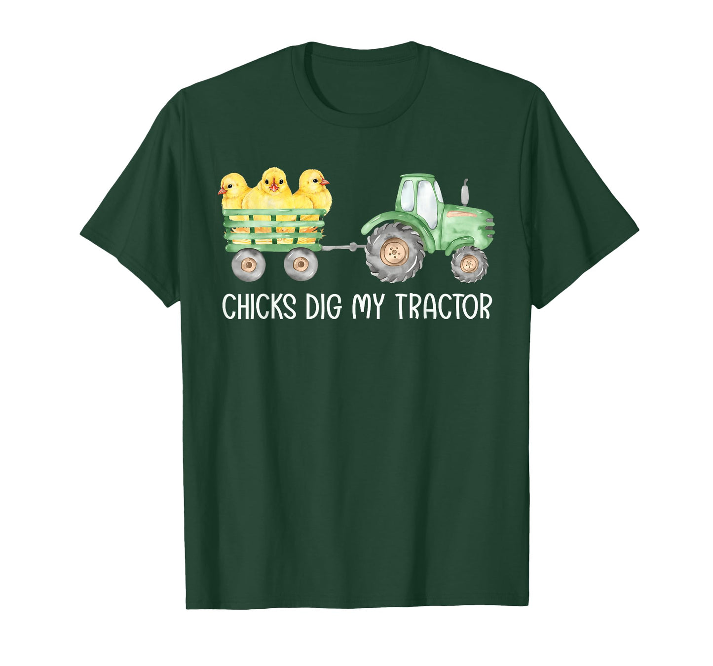 Chicks Dig My Tractor Chicken Easter Day Famer Egg Hunting T-Shirt