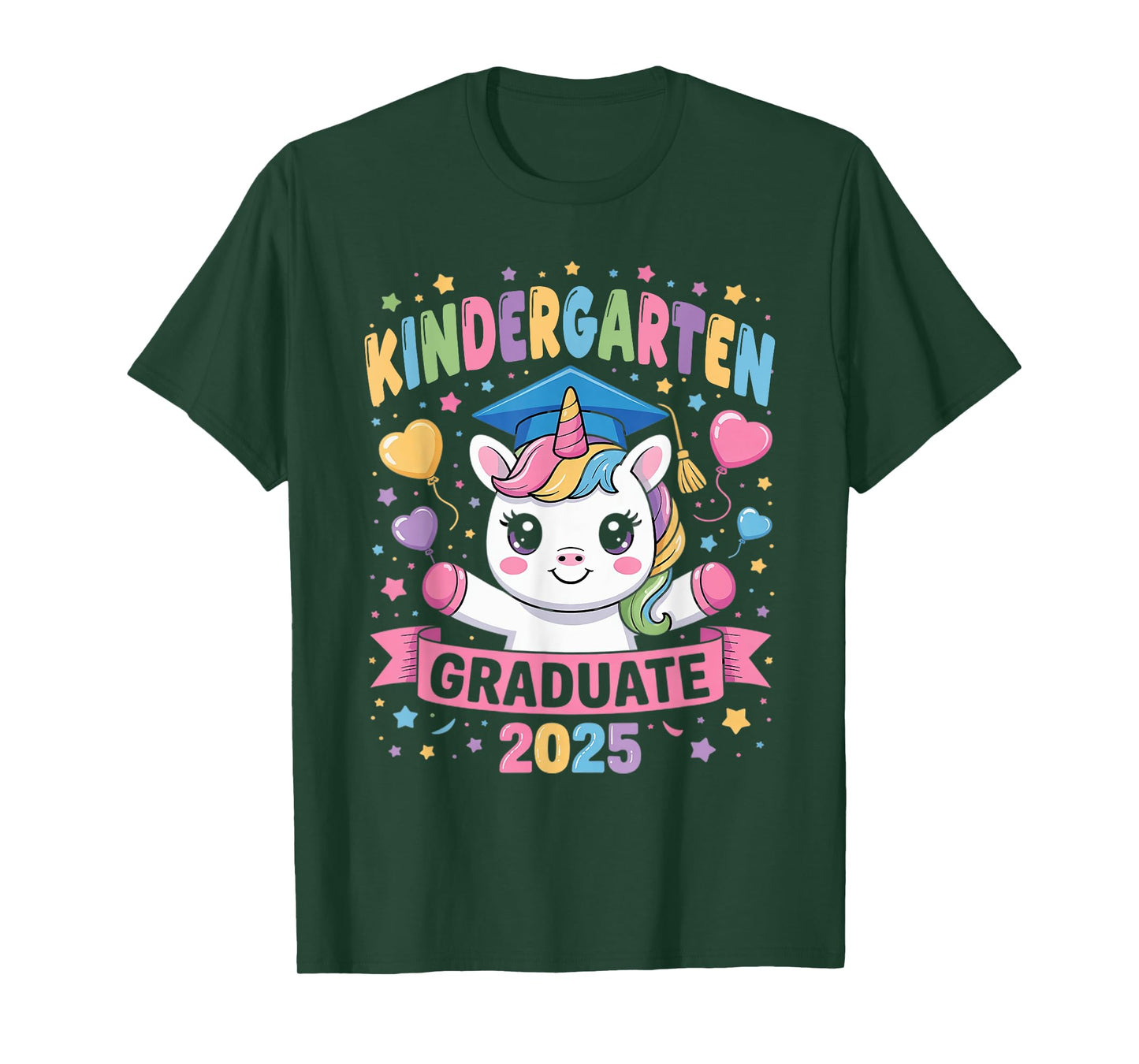 Kindergarten Graduate 2025 Unicorn Girls T-Shirt