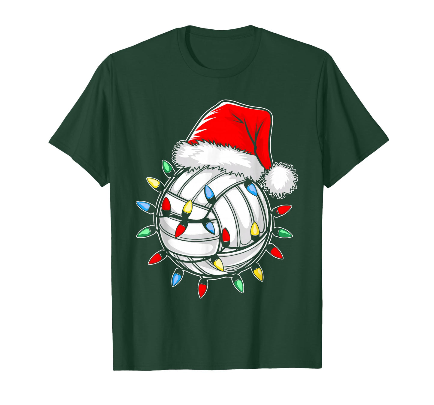 Santa Volleyball Ball Shirt Men Youth Boys Christmas Pajamas T-Shirt
