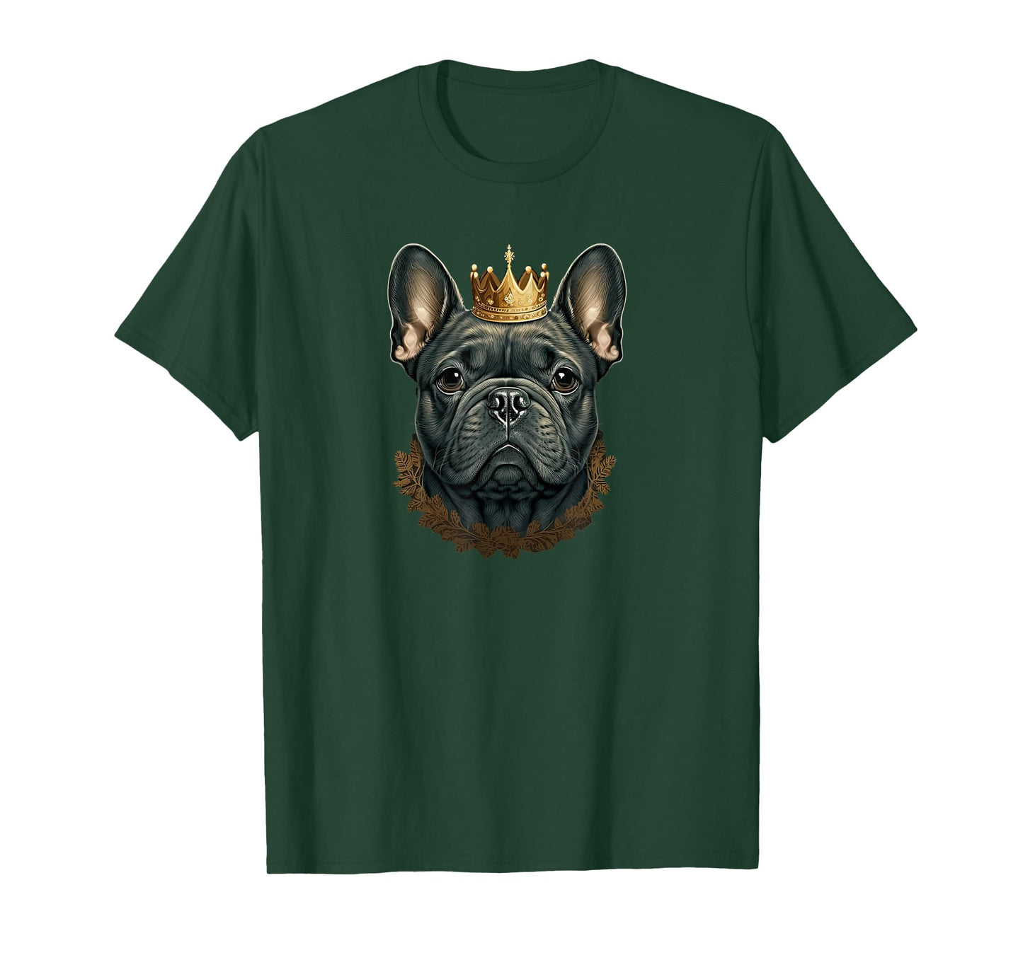 Funny French Bulldog Frenchie with a Golden Crown T-Shirt