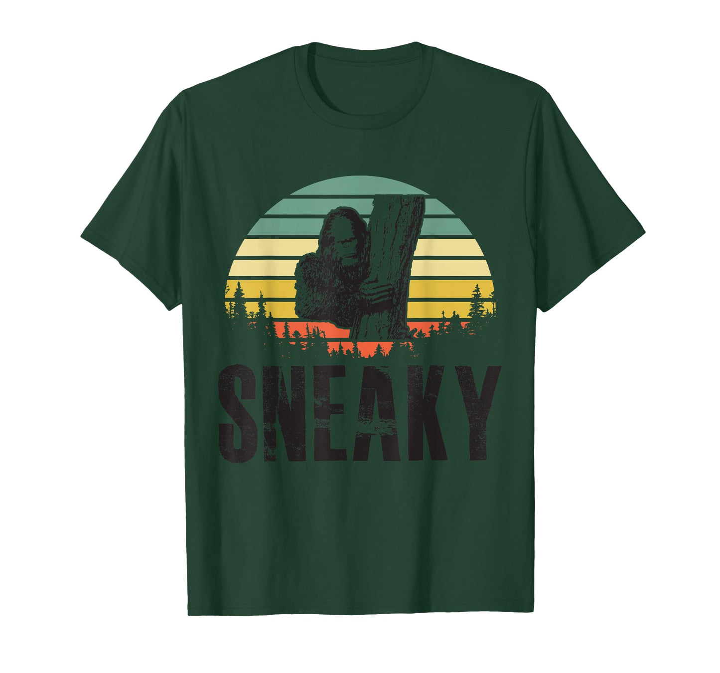 Sasquatch Sneaky, Sneaky Retro Bigfoot T-Shirt T-Shirt