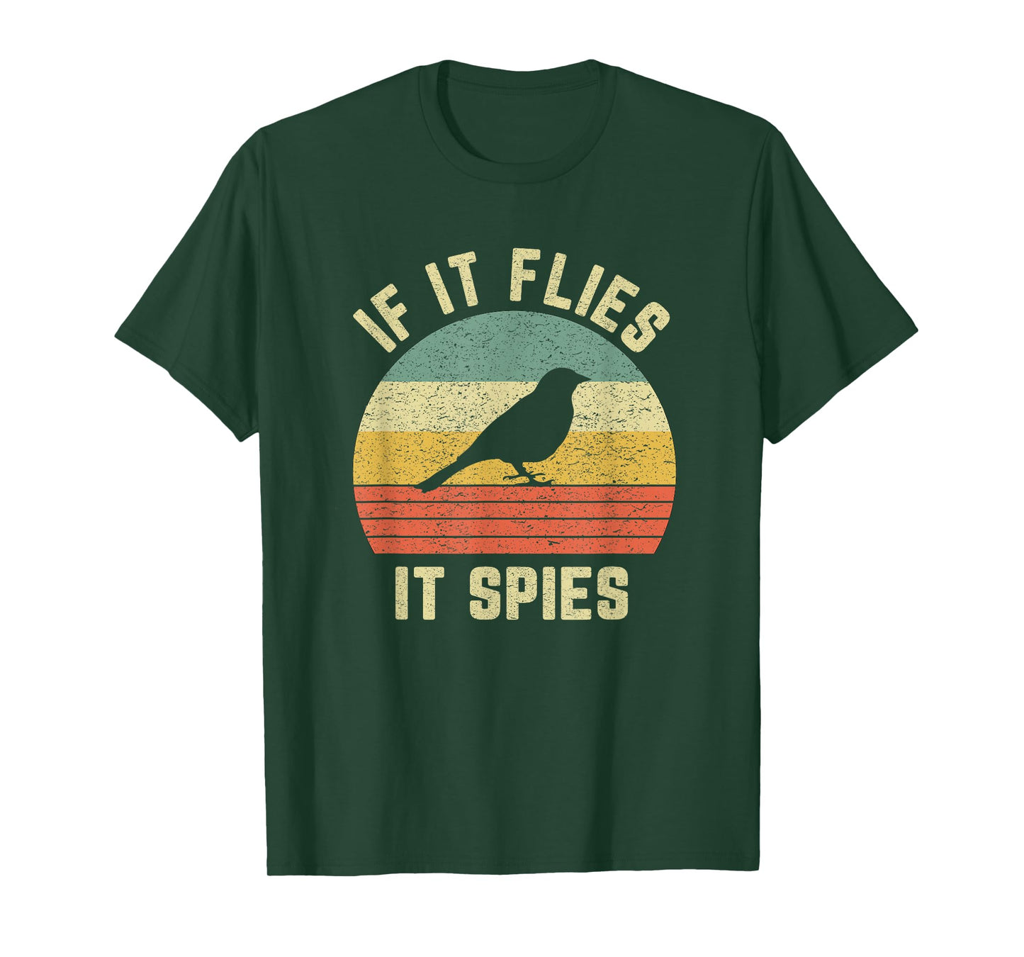 Funny Bird Conspiracy Shirt If It Flies It Spies Retro Bird T-Shirt