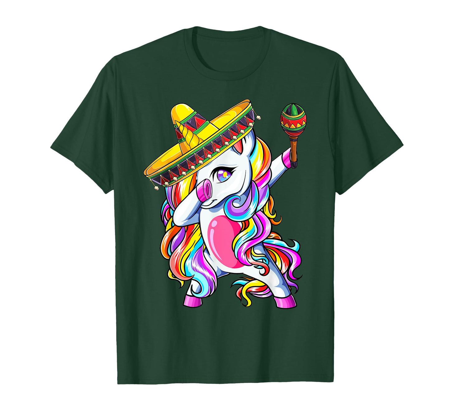 Dabbing Unicorn Cinco de Mayo Kids Girls Mexican Sombrero T-Shirt