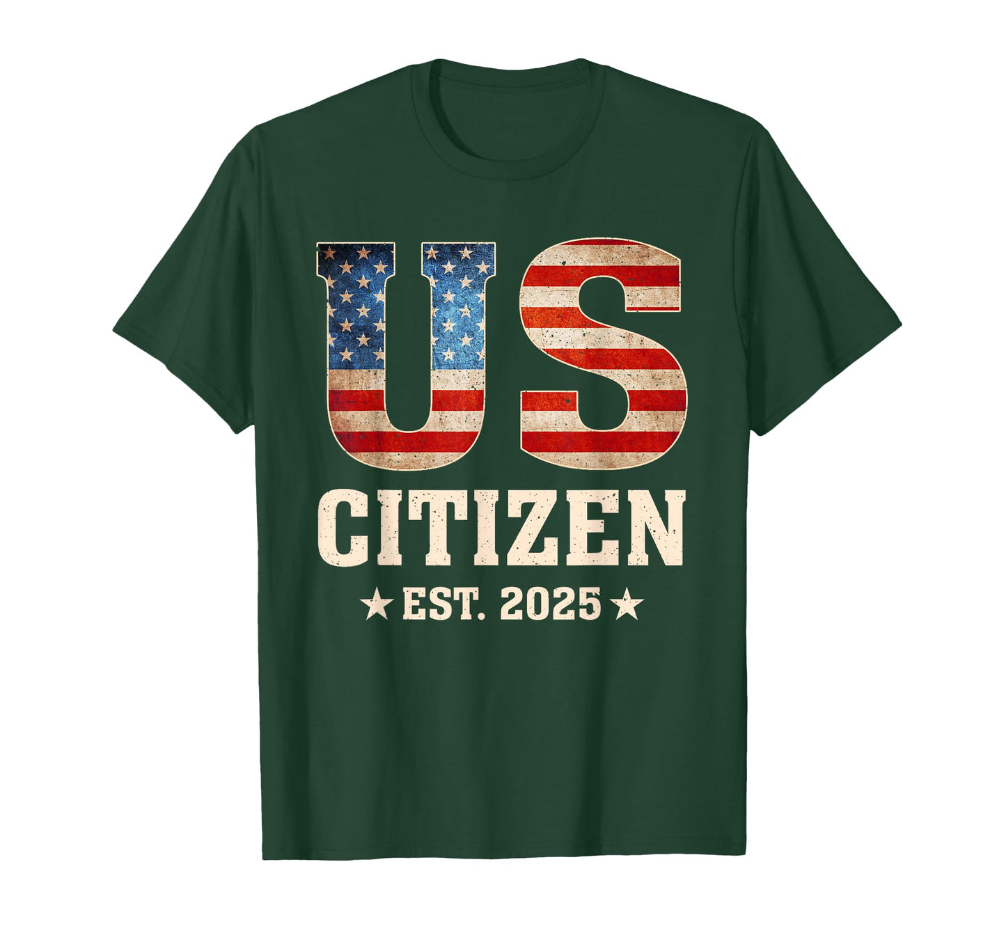 Us Citizen Est 2025 US Flag New Citizenship American New USA T-Shirt