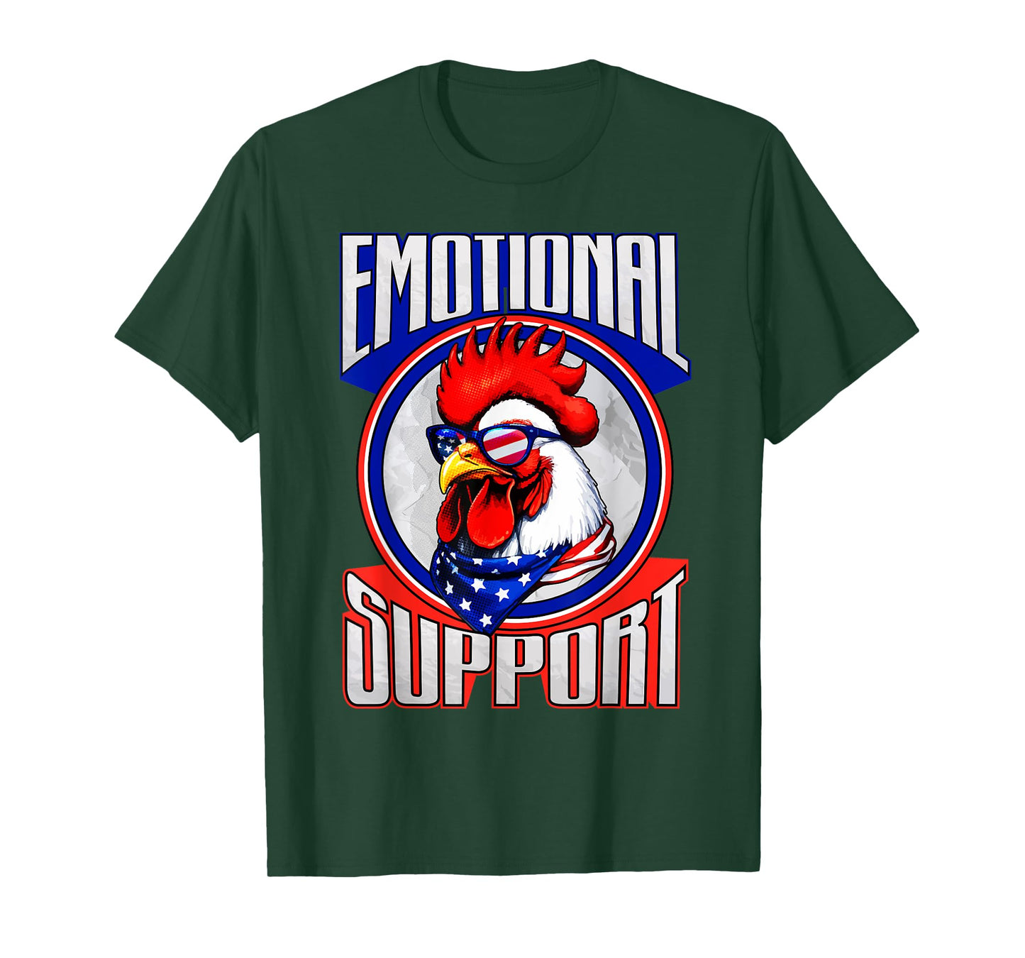 Emotional Support Chicken Lover Gift Funny Rooster T-Shirt
