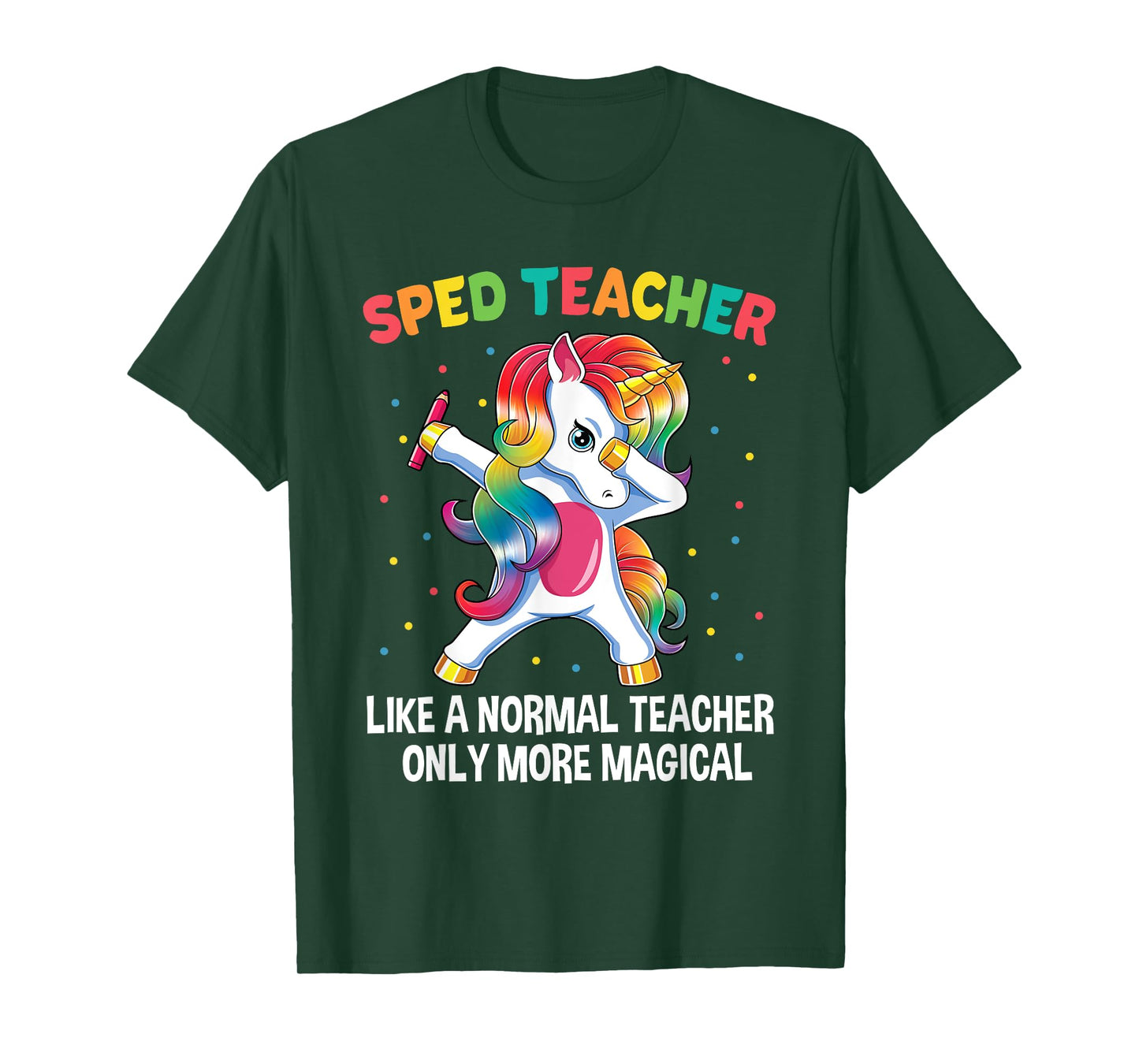 Special Education Teacher Dabbing Unicorn Back To School T-Shirt