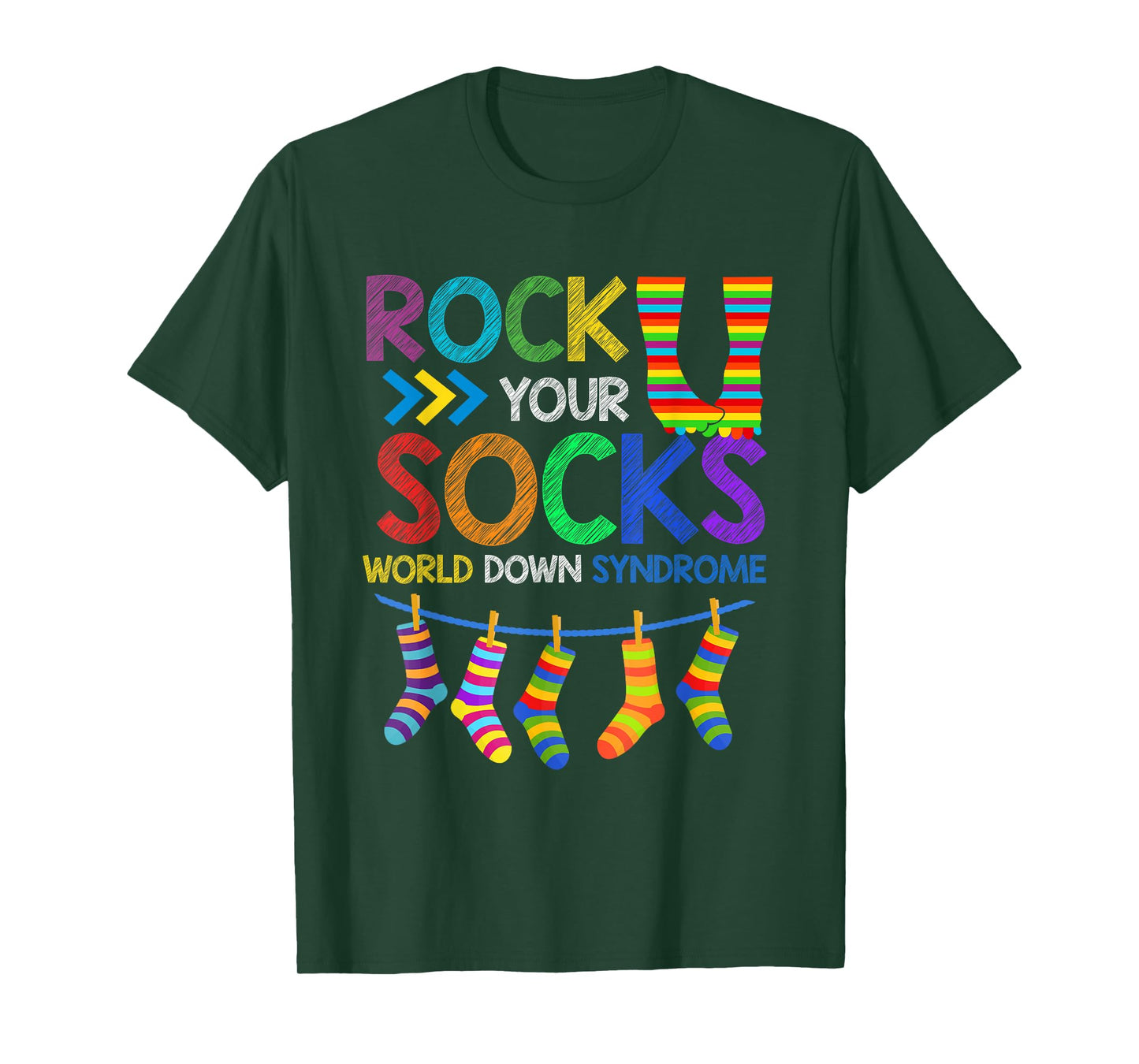 Rock Your Socks Down Syndrome Awareness Teachers Women Kids T-Shirt
