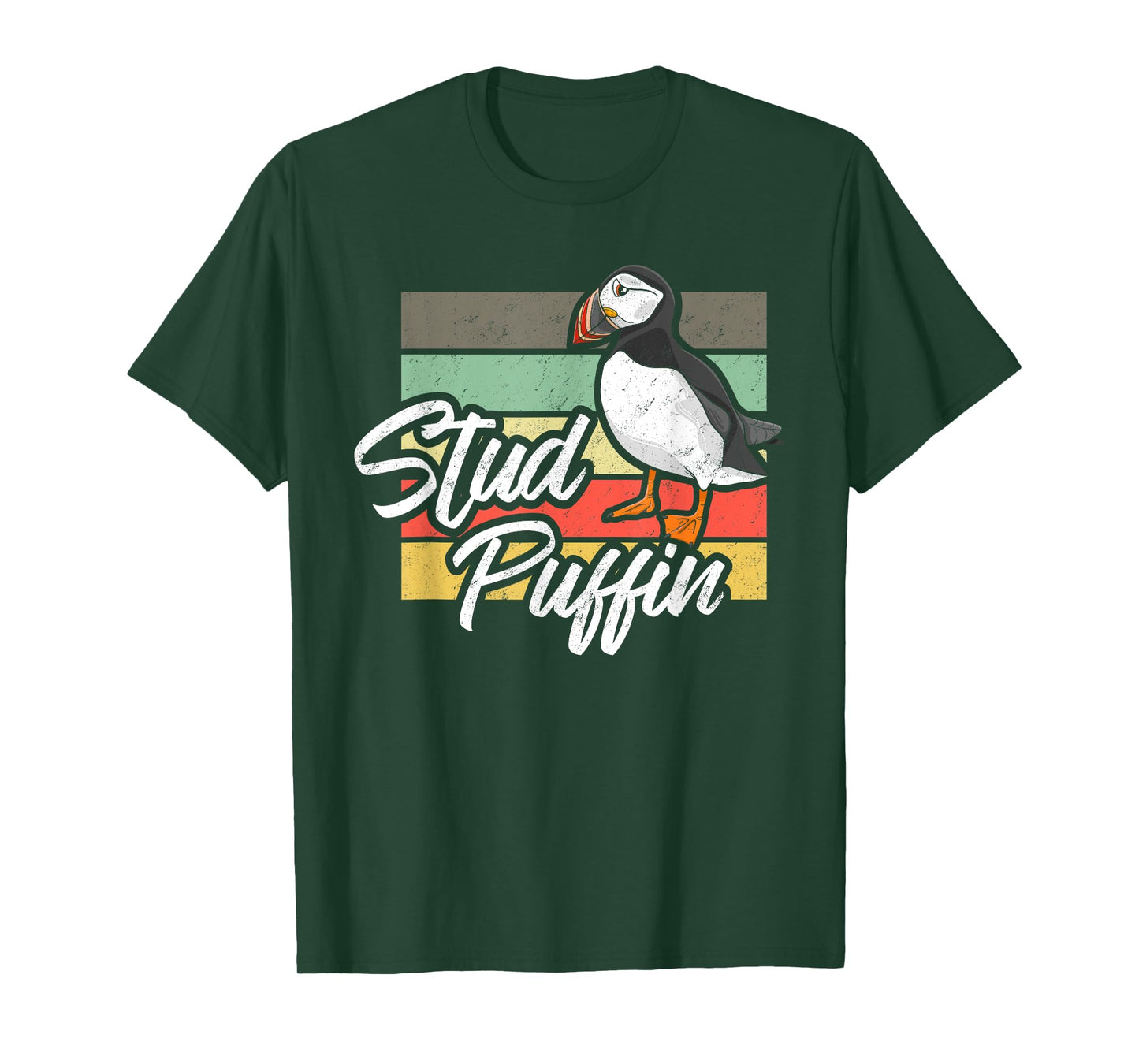 Stud Puffin - Funny Bird Seabird Vintage Retro T-Shirt