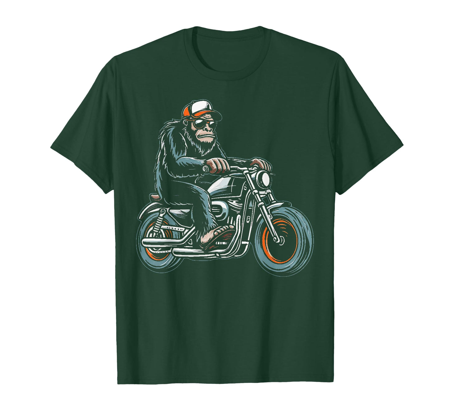 Bigfoot Sasquatch Riding A Motorcycle T-Shirt
