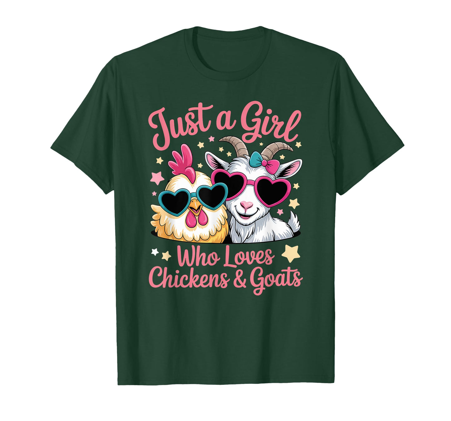 Cute Just A Girl Who Loves Chickens and Goats Poultry Farmer T-Shirt