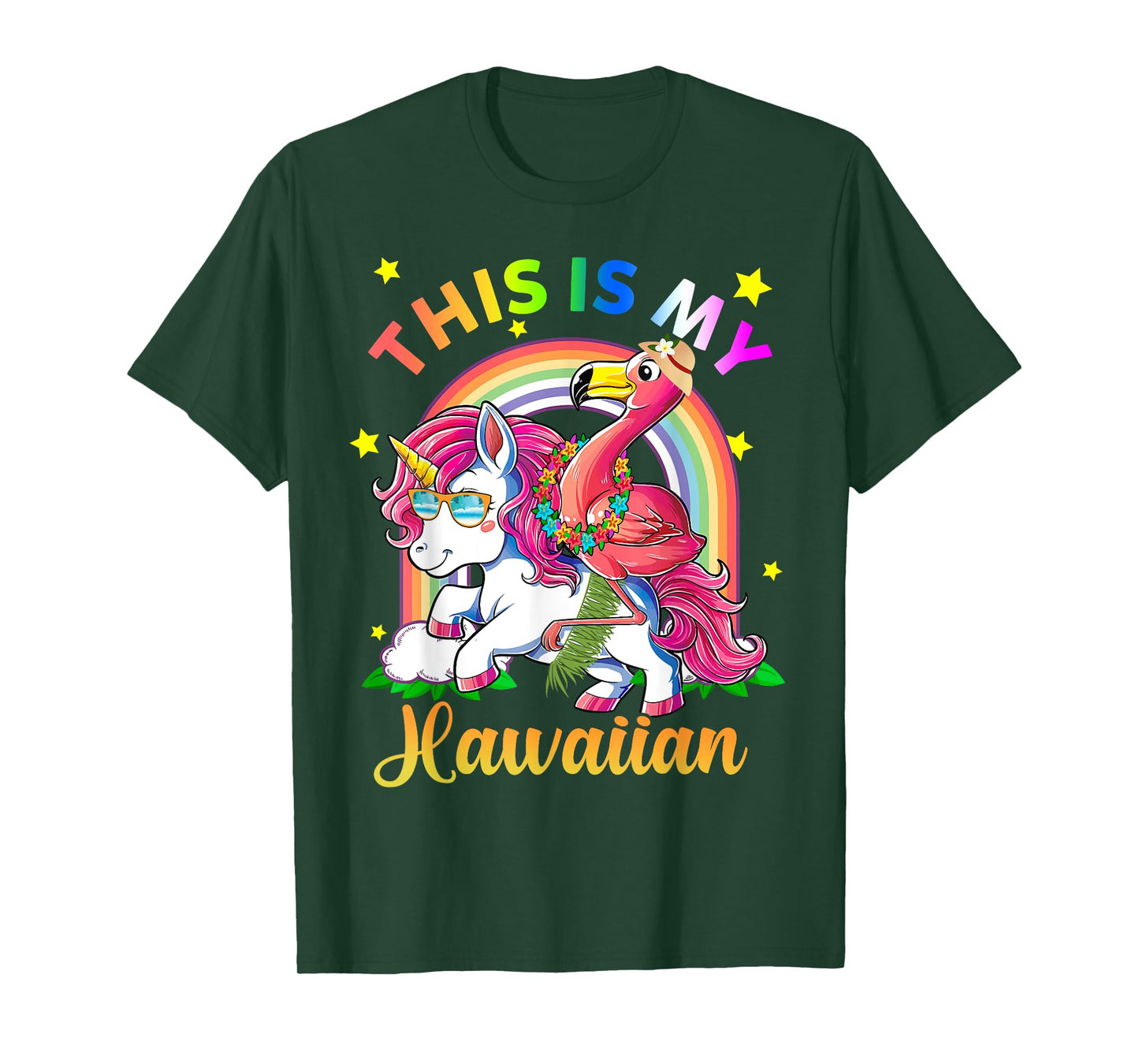 Unicorn Summer Beach Vacation This Is My Hawaiian Men Women Girls Kids T-Shirt