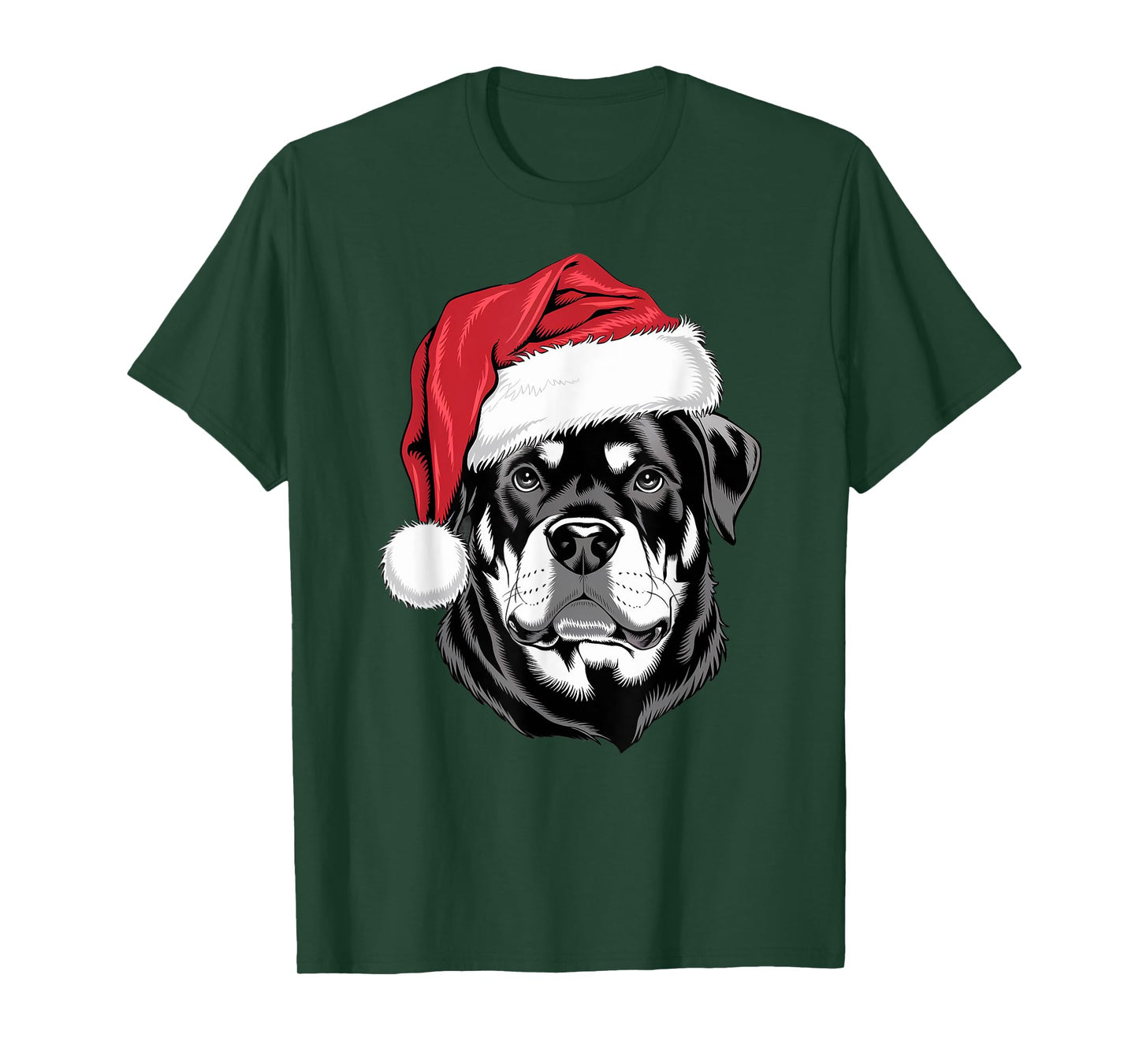 Joyful Rottie Santa Dog on Rottweiler Christmas T-Shirt
