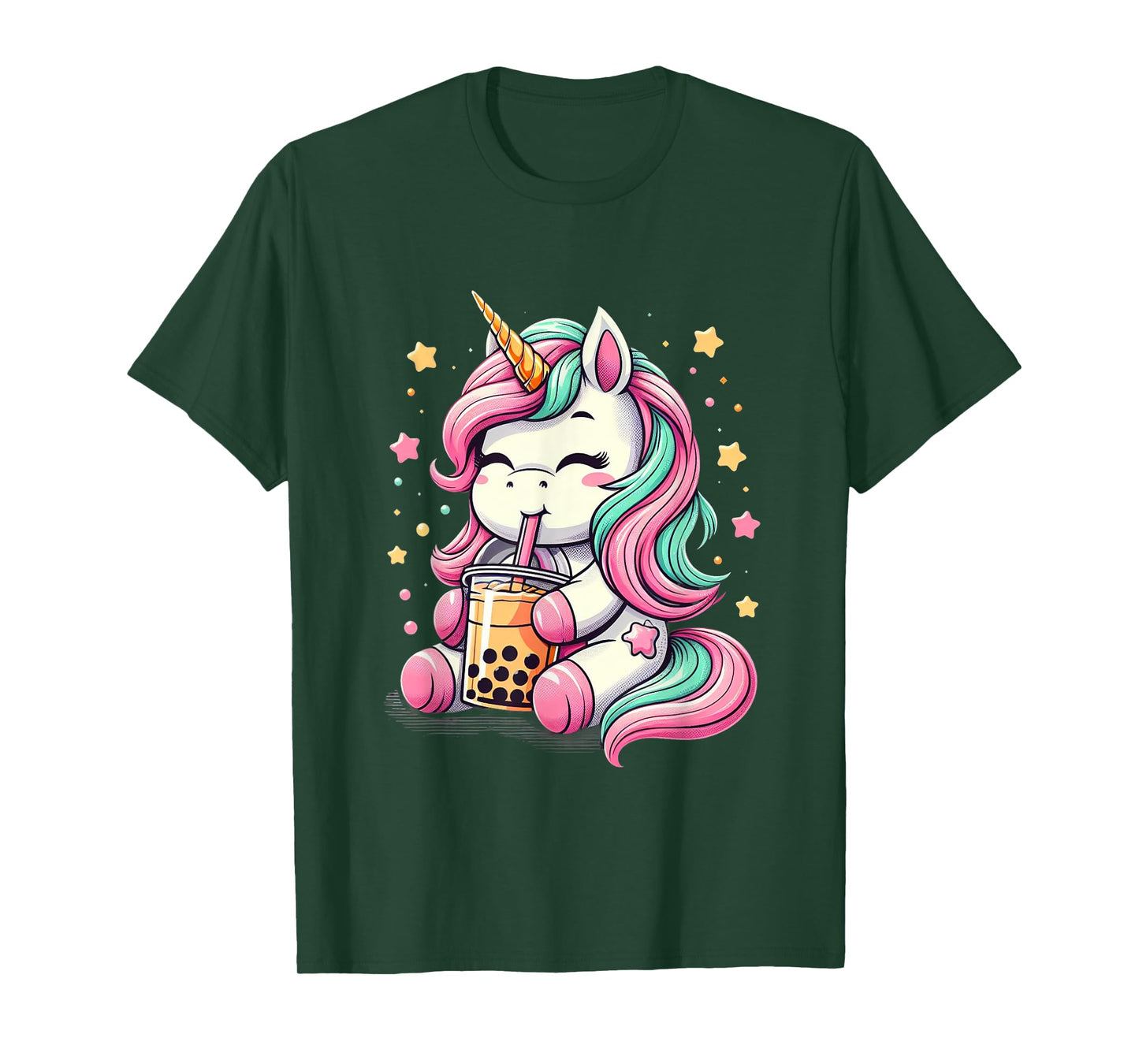 Boba Tea Unicorn Kawaii Neko Japanese Bubble Tea Aesthetic T-Shirt