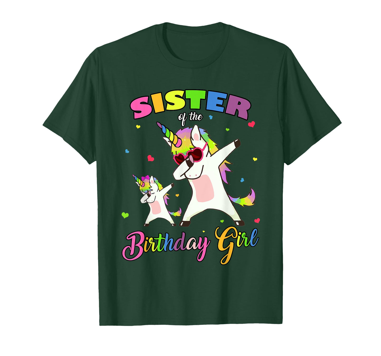 Sister of the Birthday Girl Unicorn Birthday Princess Dab T-Shirt