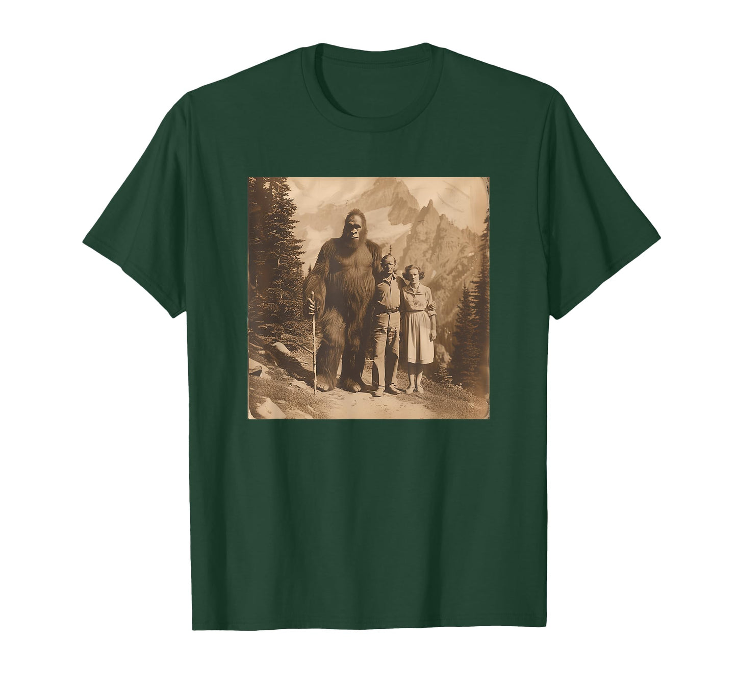 Funny Bigfoot Photo Vintage Hiking Sasquatch Bigfoot Fans T-Shirt