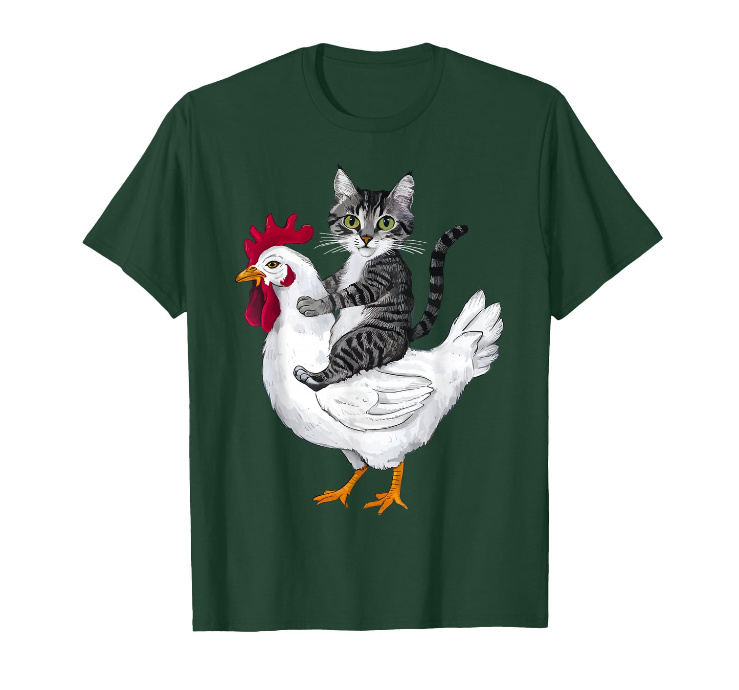 Funny Cat on a Chicken Lover T-Shirt