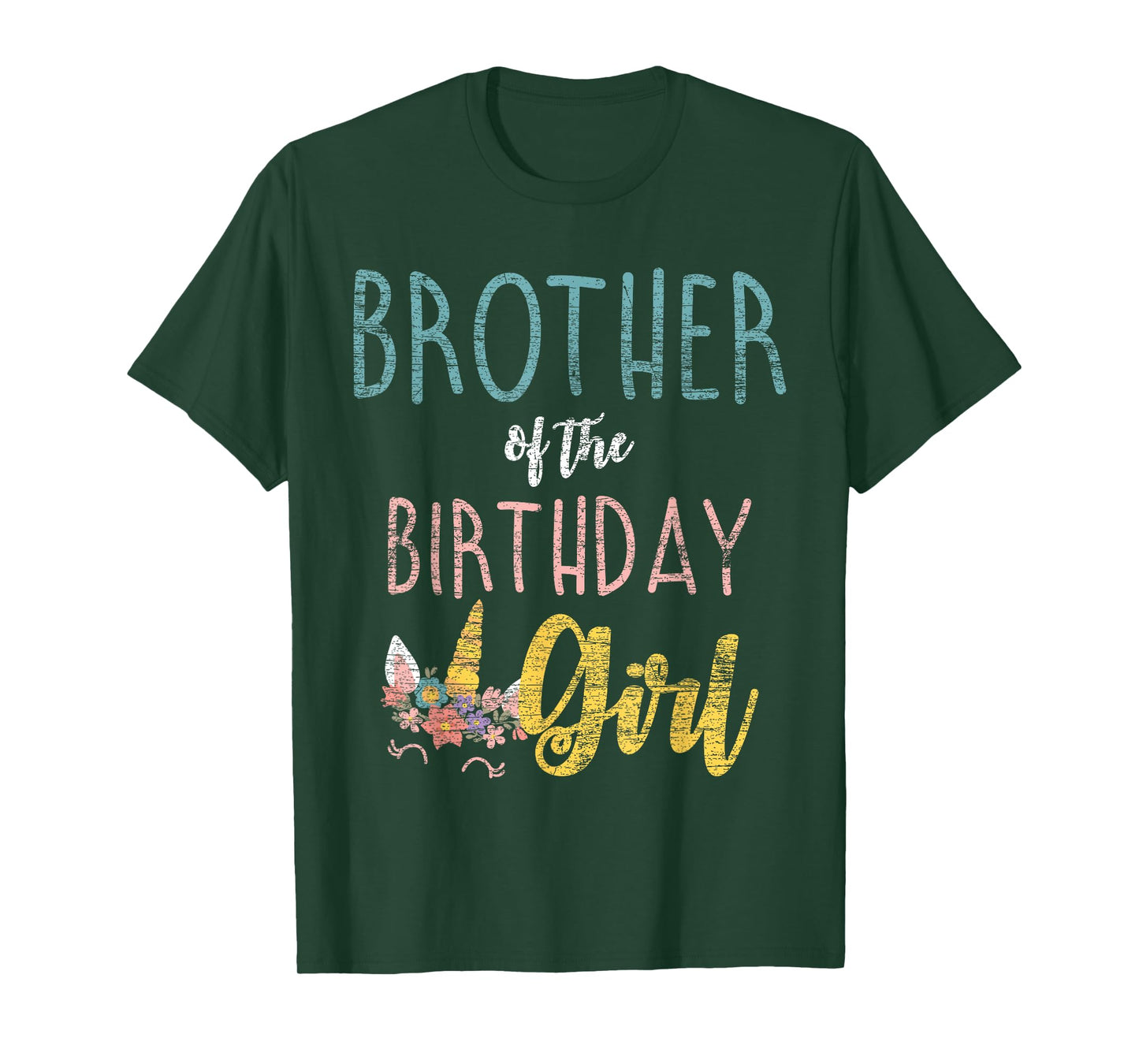 Brother Of The Birthday Girl Brother Gifts Unicorn Birthday T-Shirt