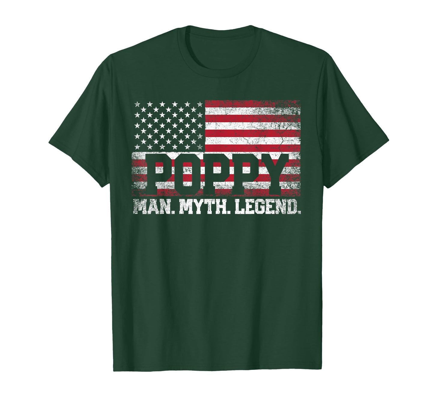 Poppy The Man Myth Legend American Flag Father's Day T-Shirt