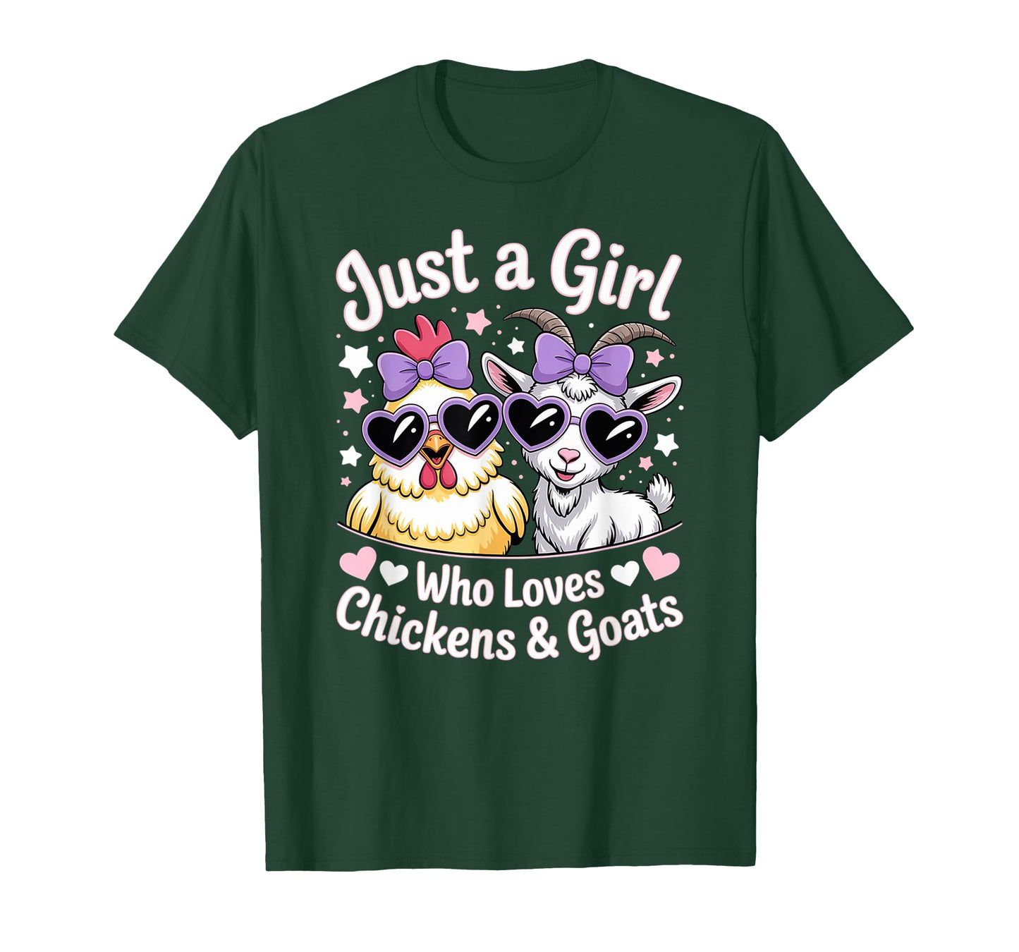 Cute Just A Girl Who Loves Chicken and Goat Poultry Farming T-Shirt