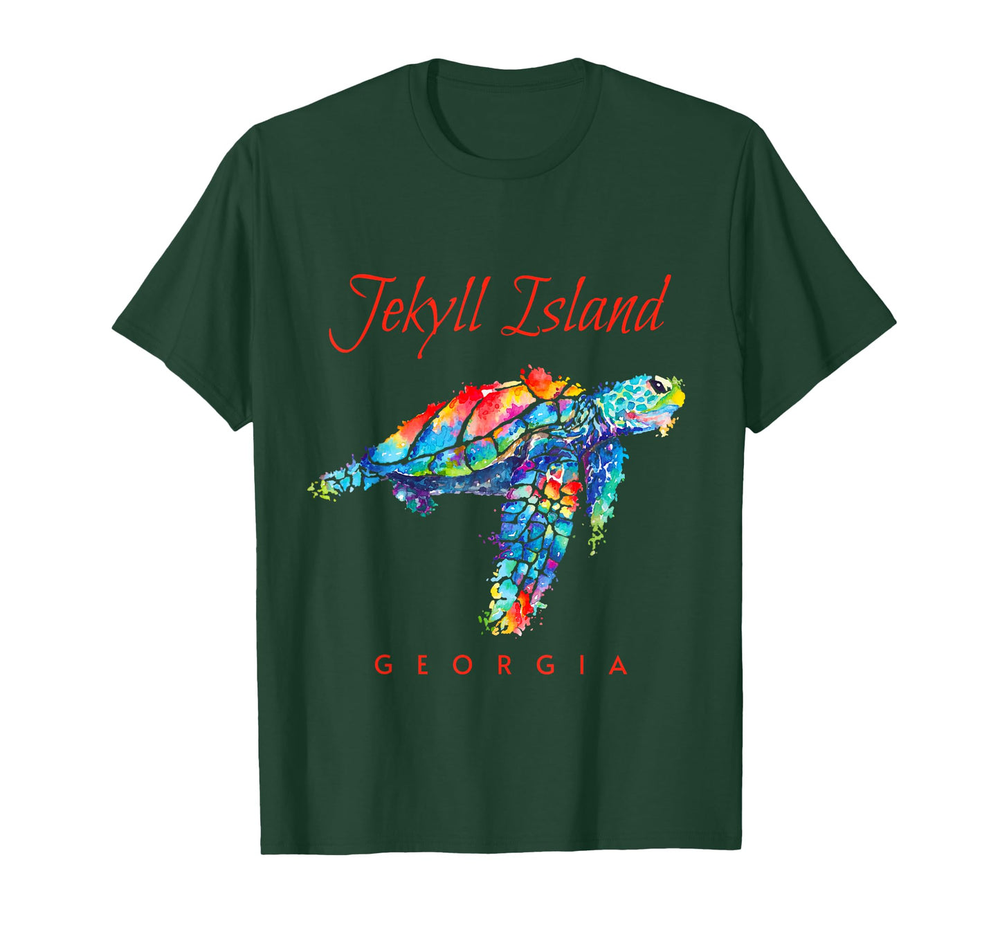 Jekyll Island Georgia Watercolor Sea Turtle T-Shirt