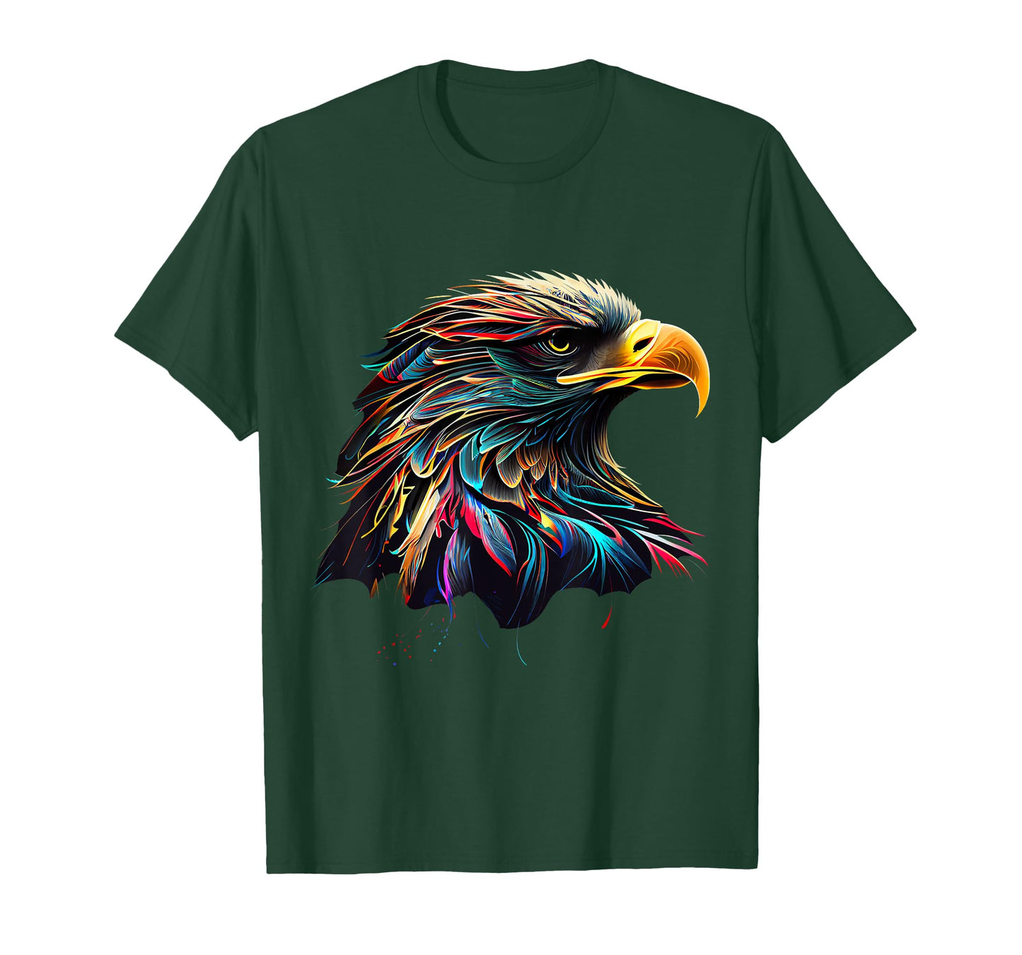 American Bald Eagle Lover Designs Unisex-Adults Bald Eagle Lovers Colorful Pop Art American Bald Eagle T-Shirt