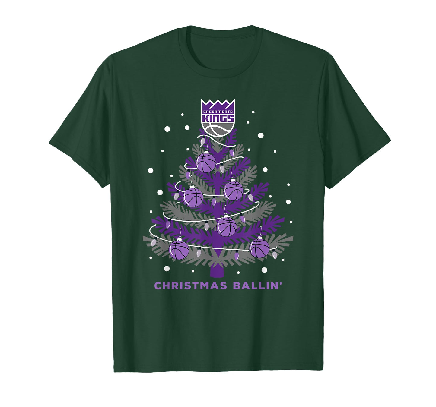 NBA Sacramento Kings Christmas X-Mas Tree T-Shirt