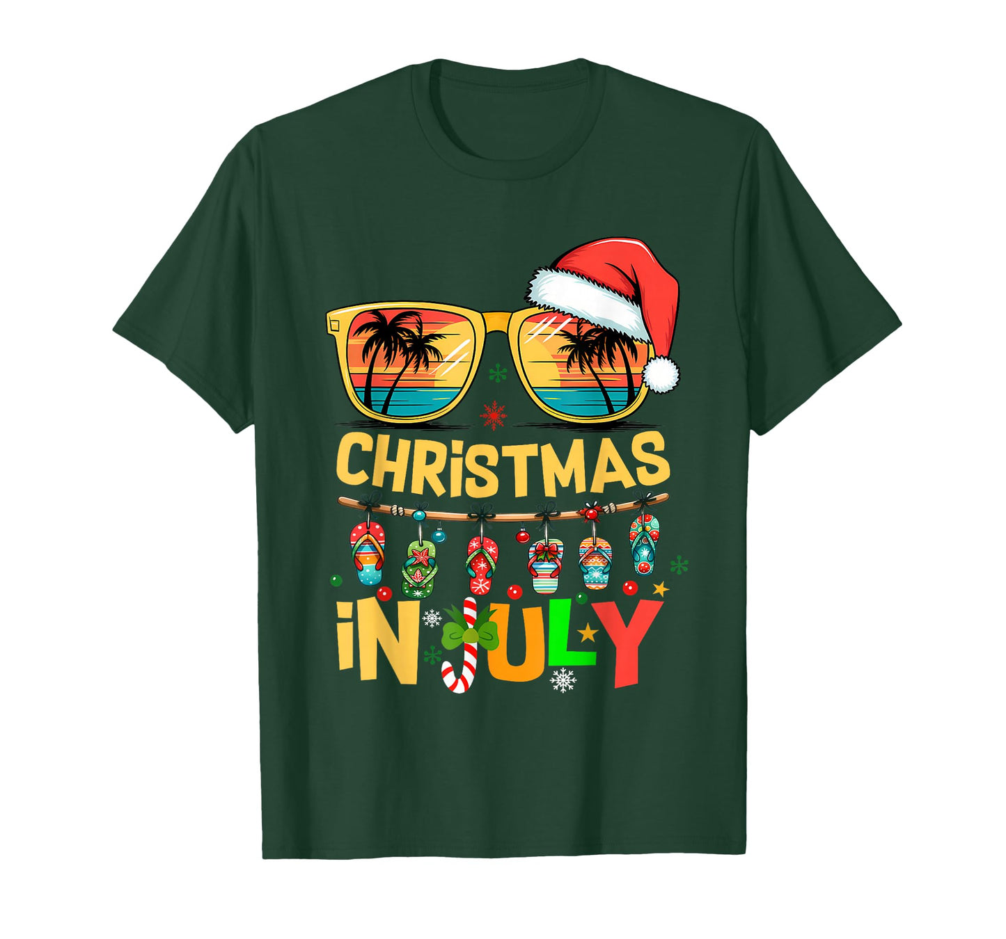 Santa Claus Sunglasses Beach Christmas In July Men Women Kid T-Shirt