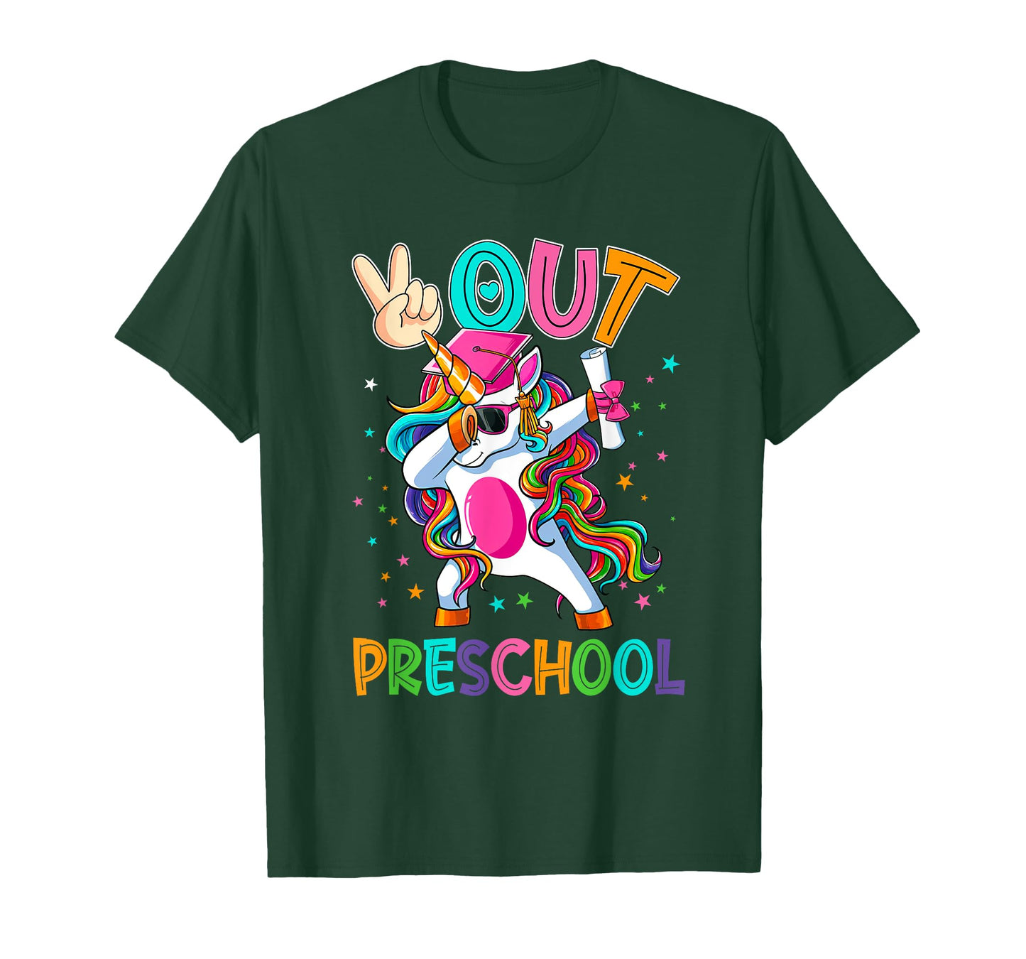 Unicorn Peace Out Preschool Graduate Graduation Last Day T-Shirt
