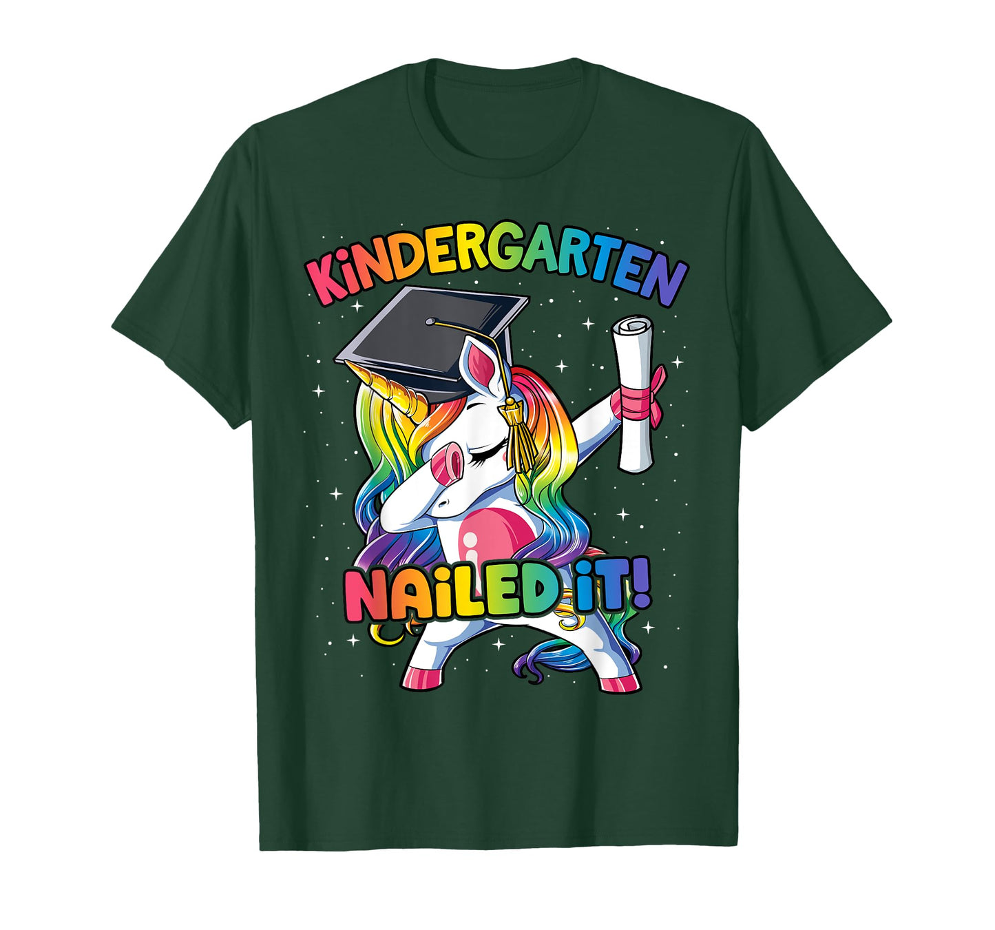 Dabbing Kindergarten Unicorn Graduation Class 2021 Nailed It T-Shirt