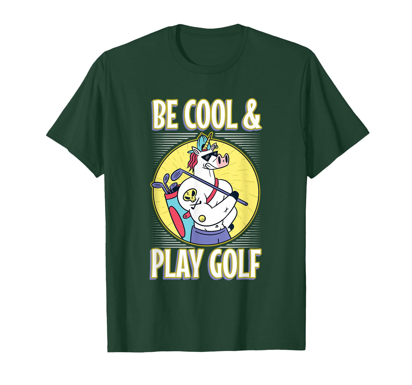 unicorn cool play golf sports golf club shades sports golfer T-Shirt