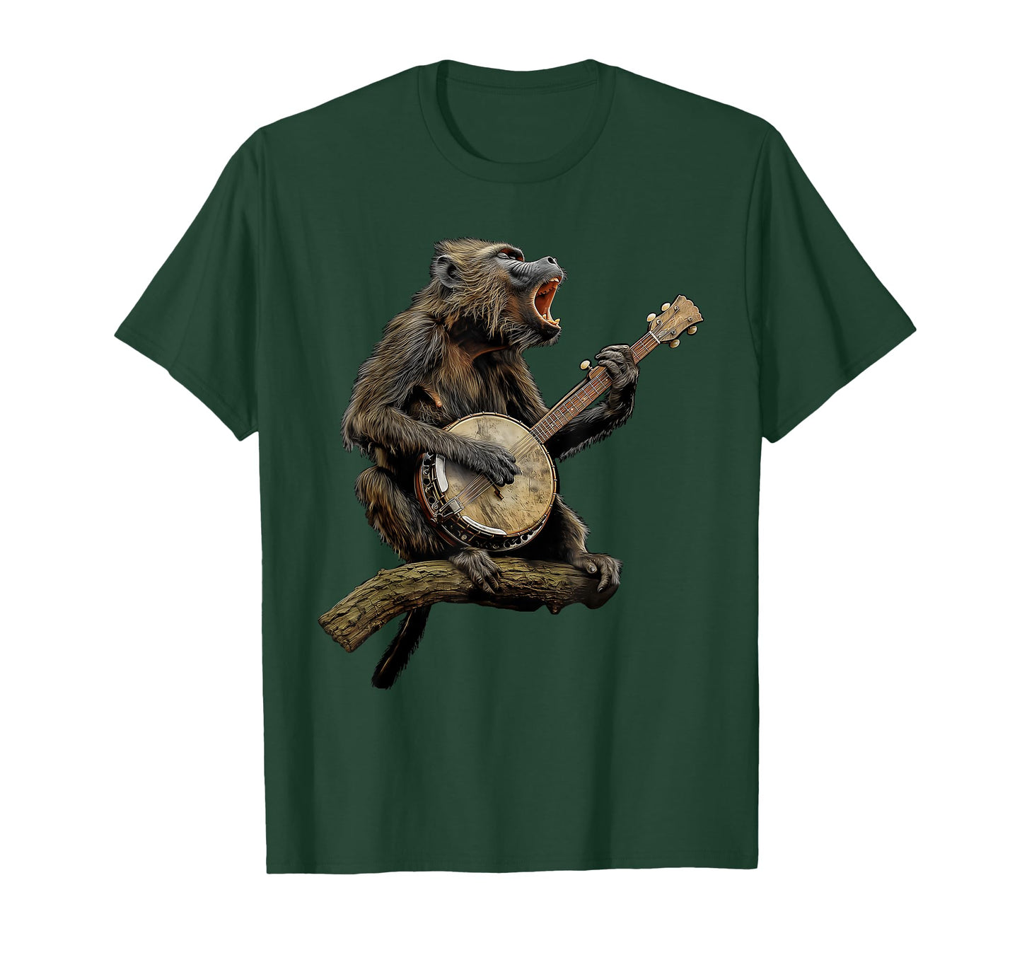 Baboon Monkey Bluegrass Banjo Player T-Shirt