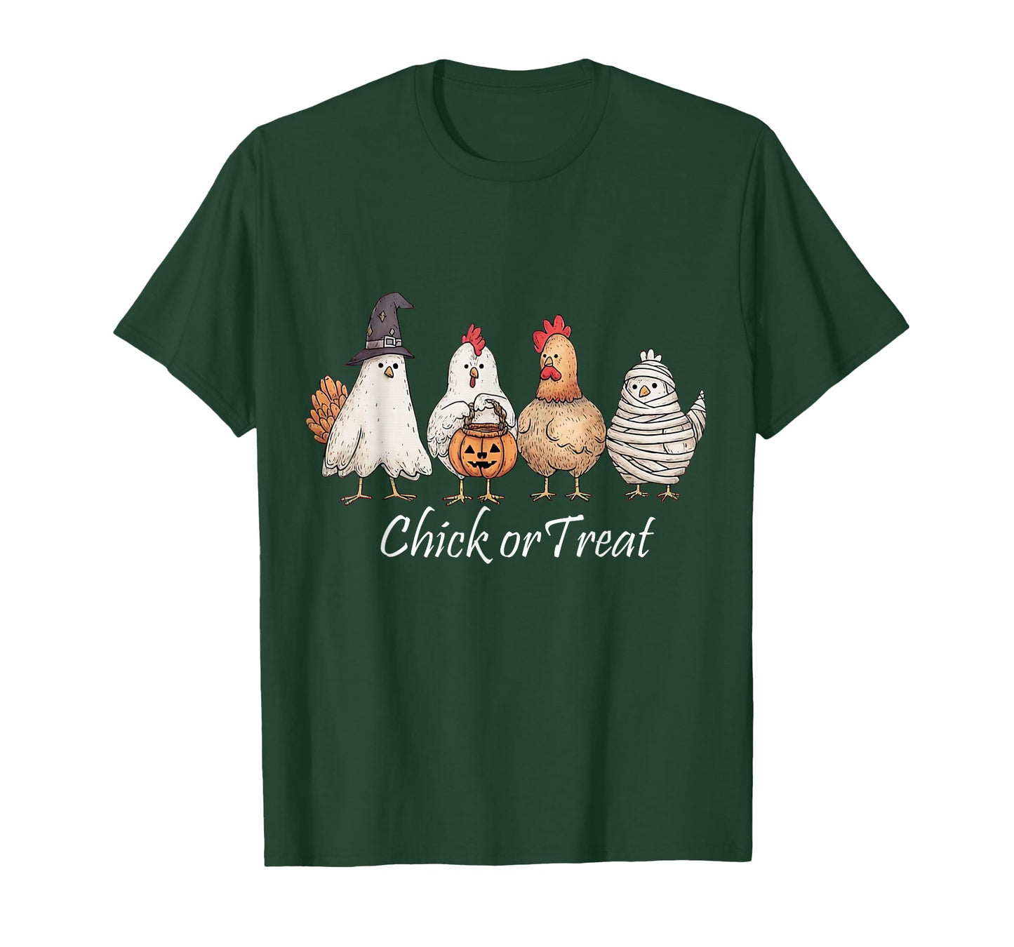 Chicken Chick Or Treat Funny Halloween Costume Farmer T-Shirt