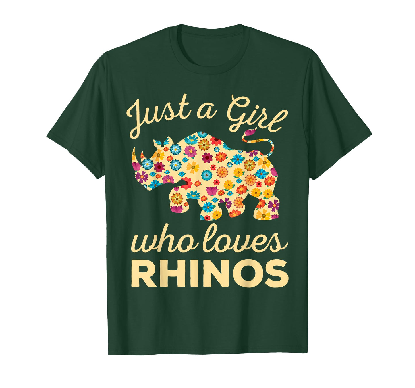 Just A Girl Who Loves Rhinos Rhinoceros Horn Safari Wildlife T-Shirt