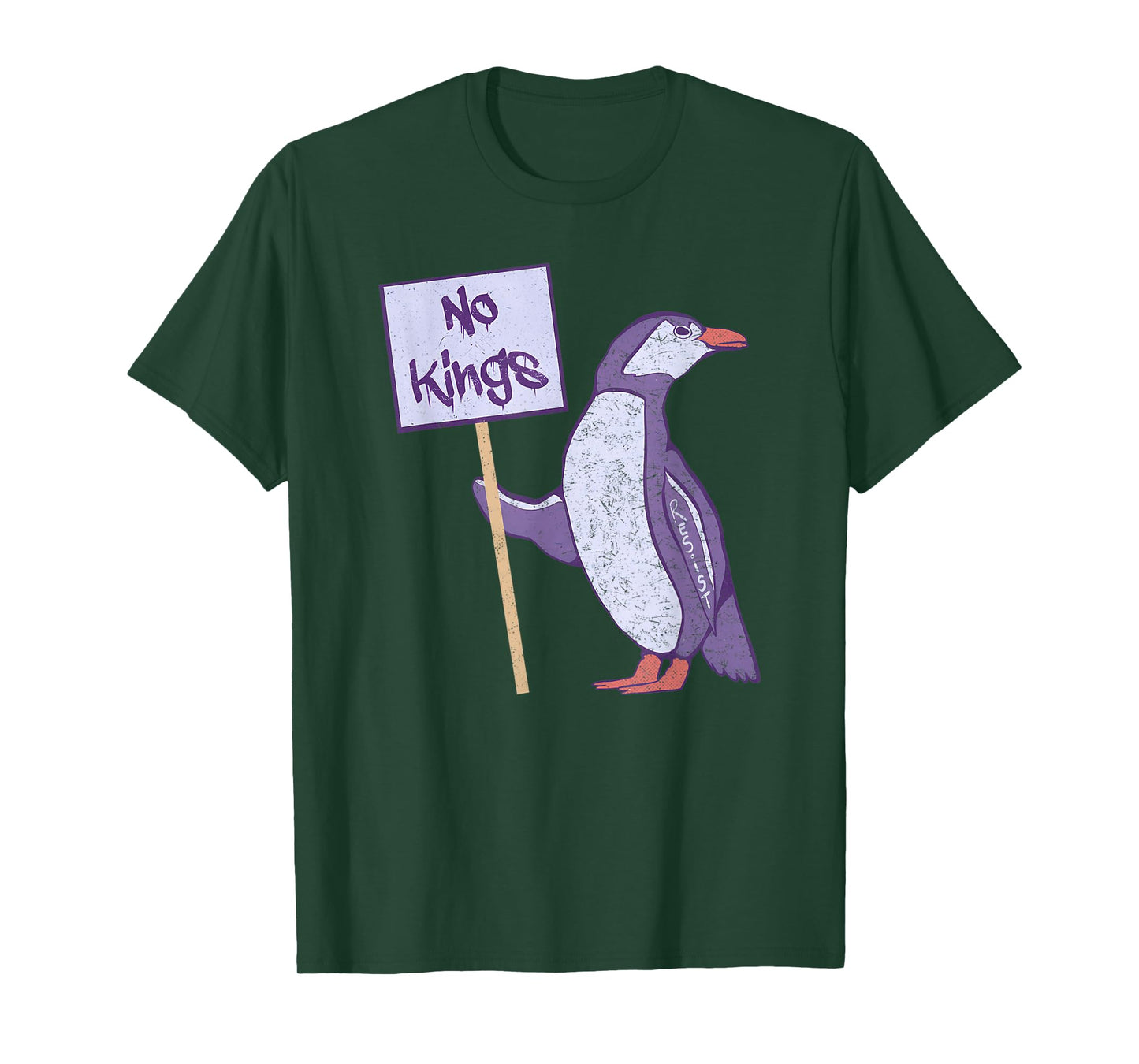 Funny Heard Island Penguins No Kings In America Purple T-Shirt