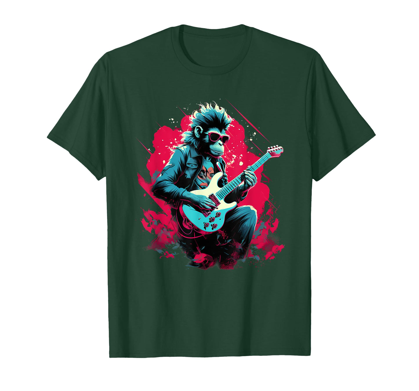 Punk Rock Guitar Monkey Guitarist T-Shirt