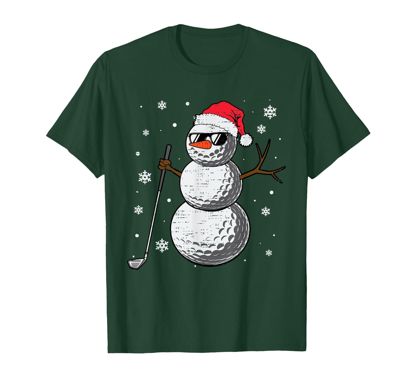 Christmas Golf Snowman Hat Santa Xmas Golfer Mens Boy Kids T-Shirt