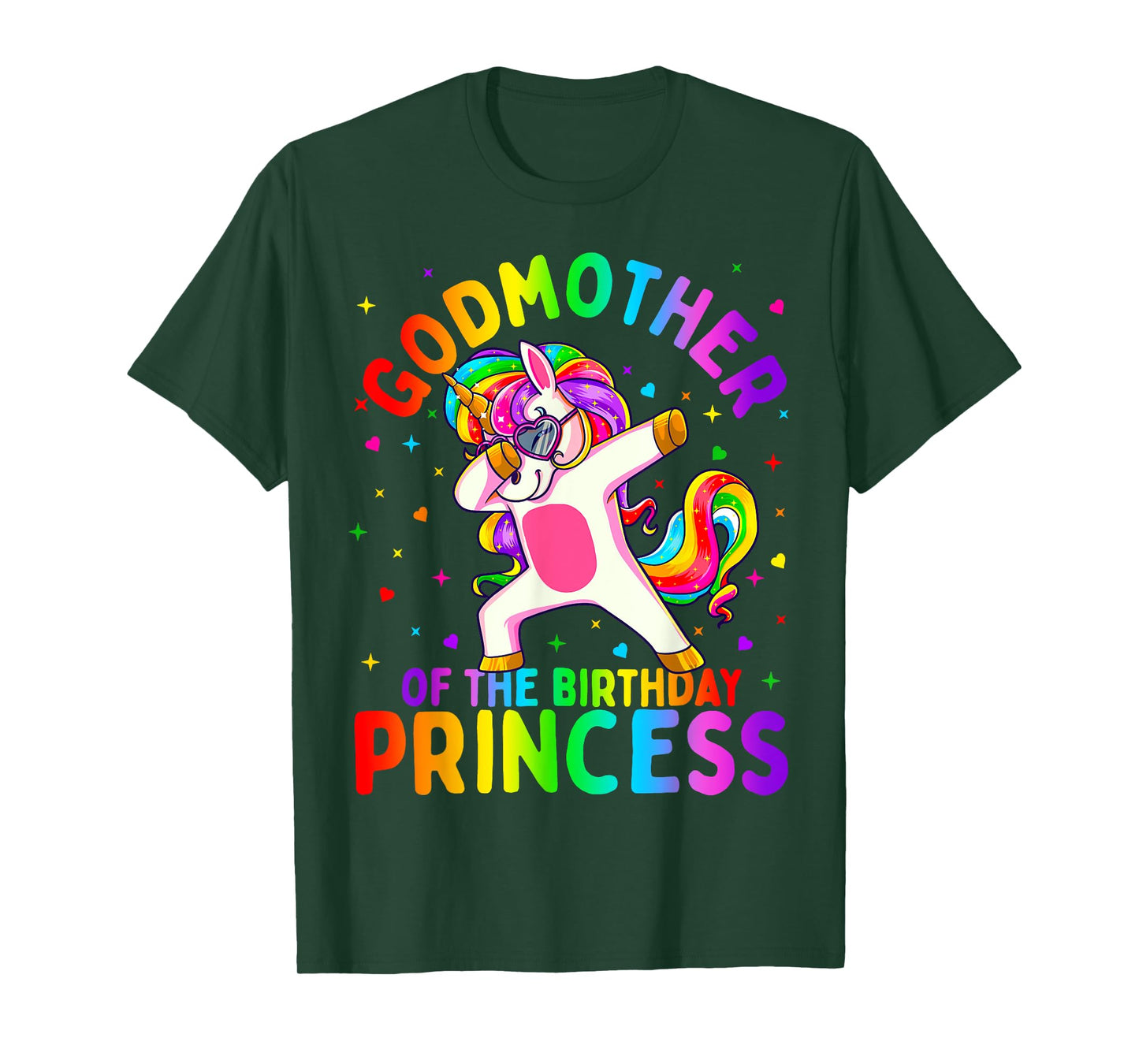 Godmother of the Birthday Princess Girl Dabbing Unicorn T-Shirt