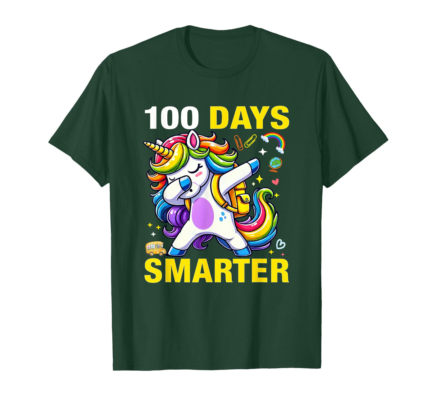100 Days Smarter Kids Girls Unicorn 100th Day of School T-Shirt
