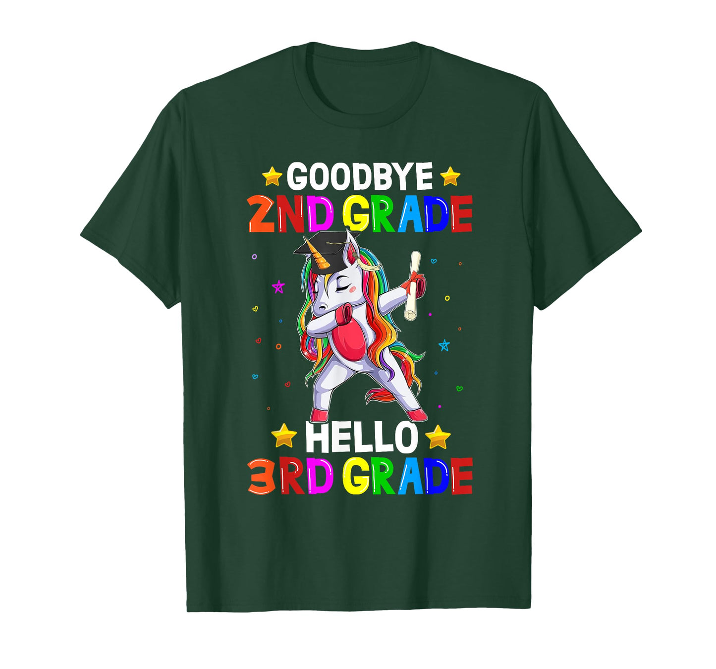 Goodbye 2nd Grade Hello 3rd Grade Unicorn Back To School Kid T-Shirt