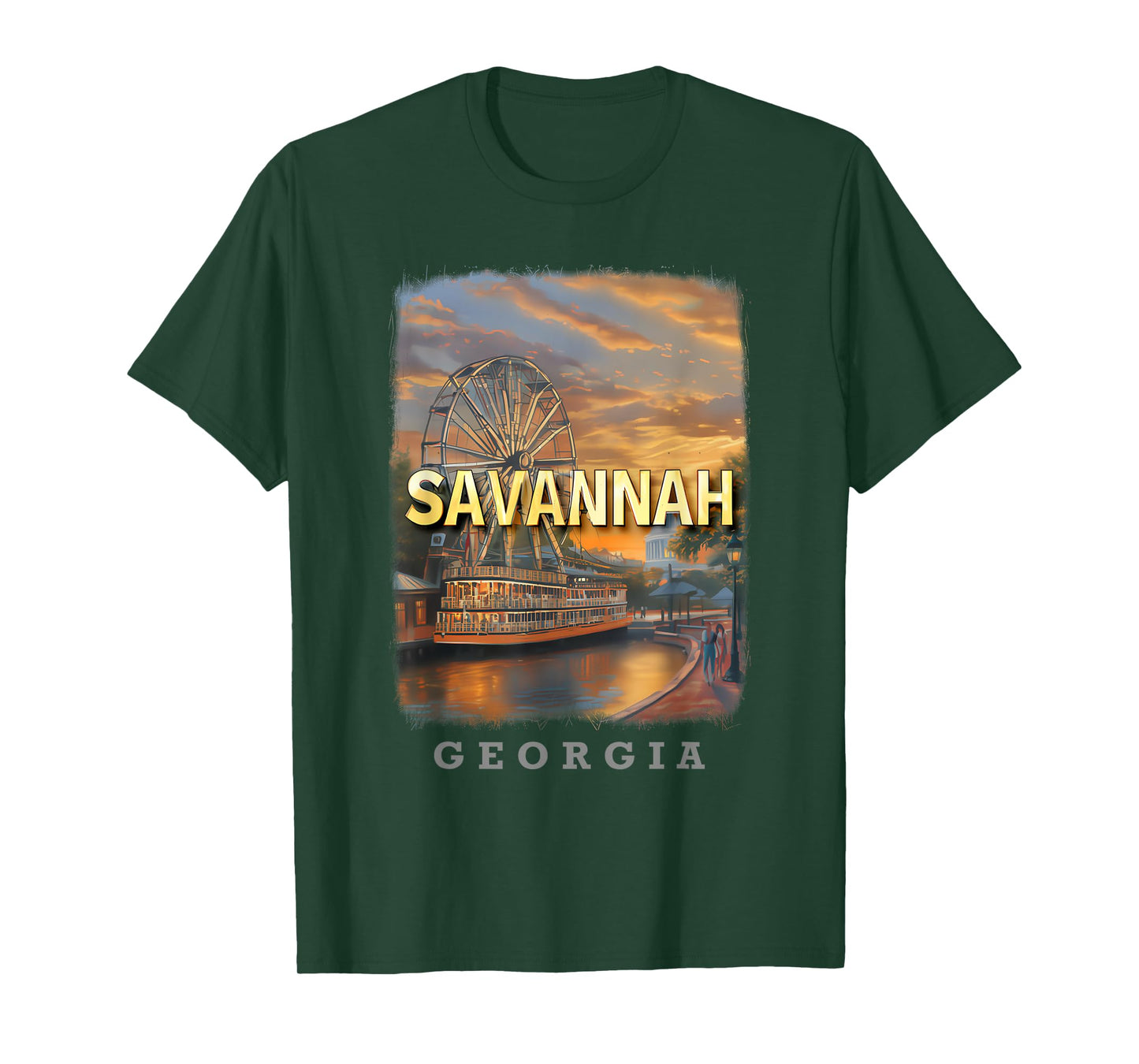Savannah Georgia GA Riverfront Charm SD110 T-Shirt