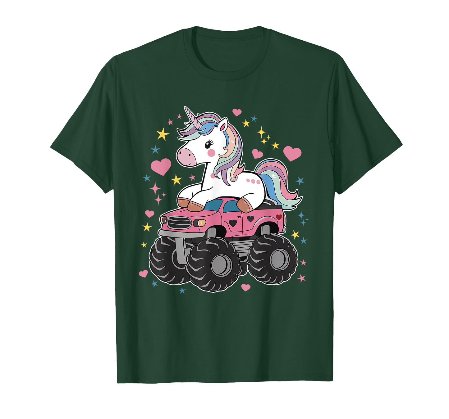 Monster Truck Unicorn Birthday Party Girl Monster Truck T-Shirt