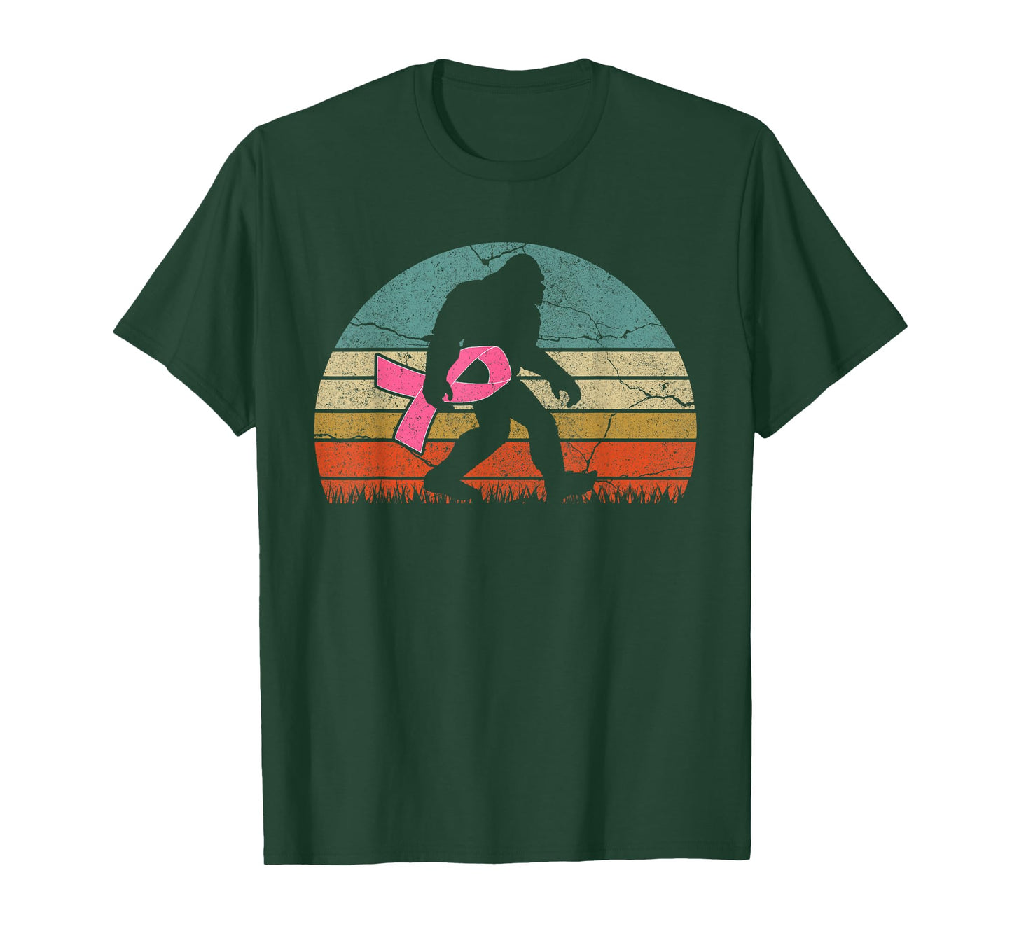 breast cancer survivor Vintage Bigfoot women womens T-Shirt