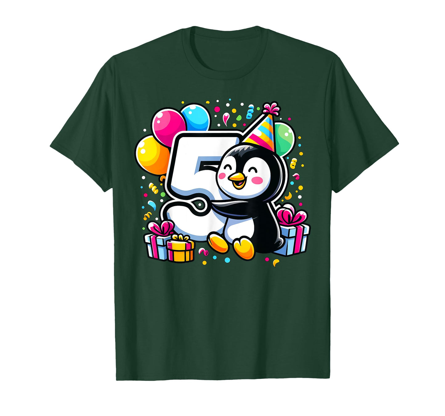Kids Penguin Theme fifth Bday Party 5th Penguin Birthday T-Shirt