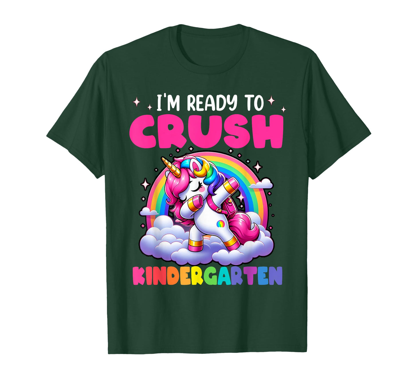 Unicorn Im Ready to Crush Kindergarten Rainbow Girls Kid T-Shirt