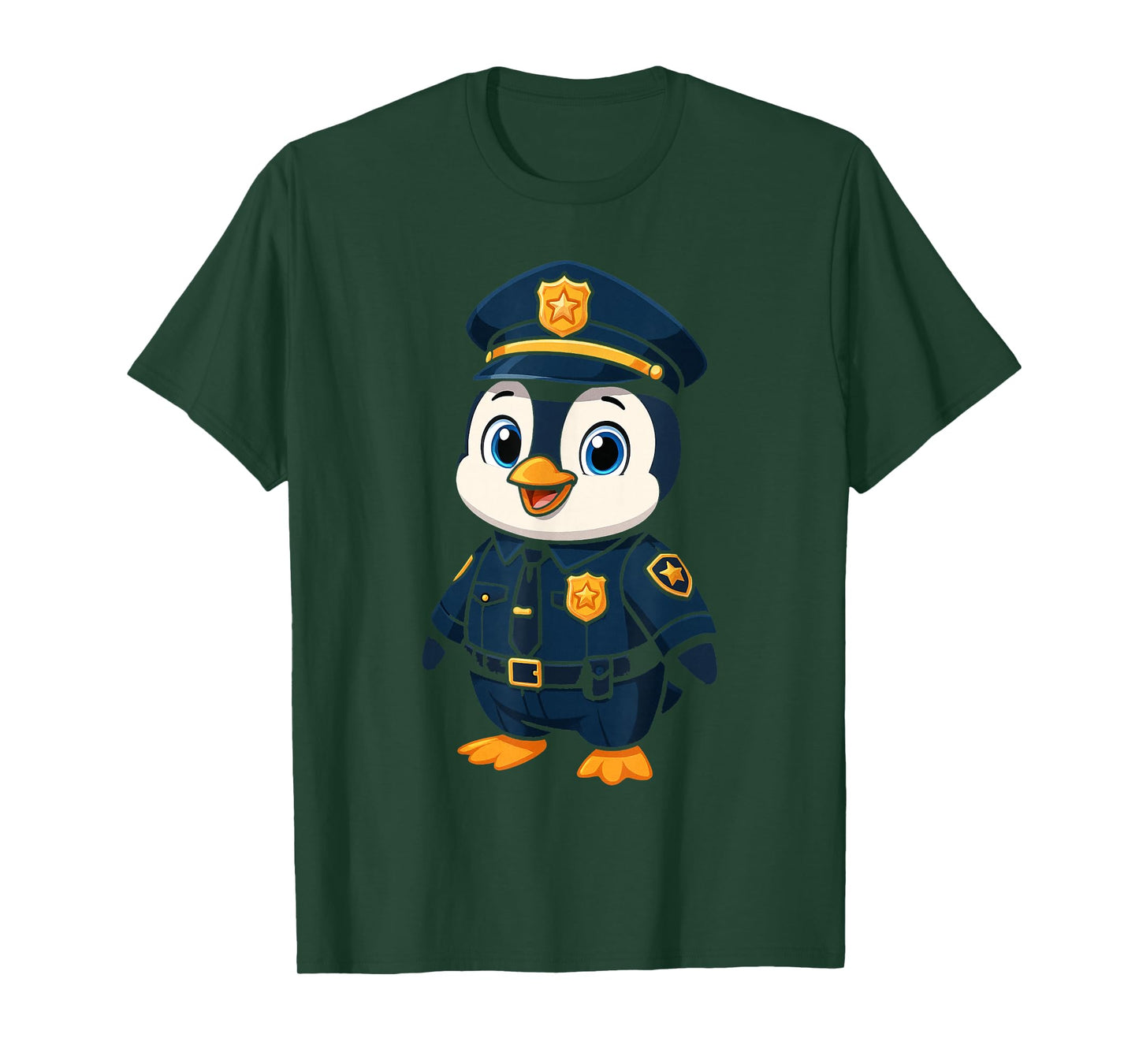 Penguin Policeman Funny Police Cop Costume Kids Girls Boys T-Shirt