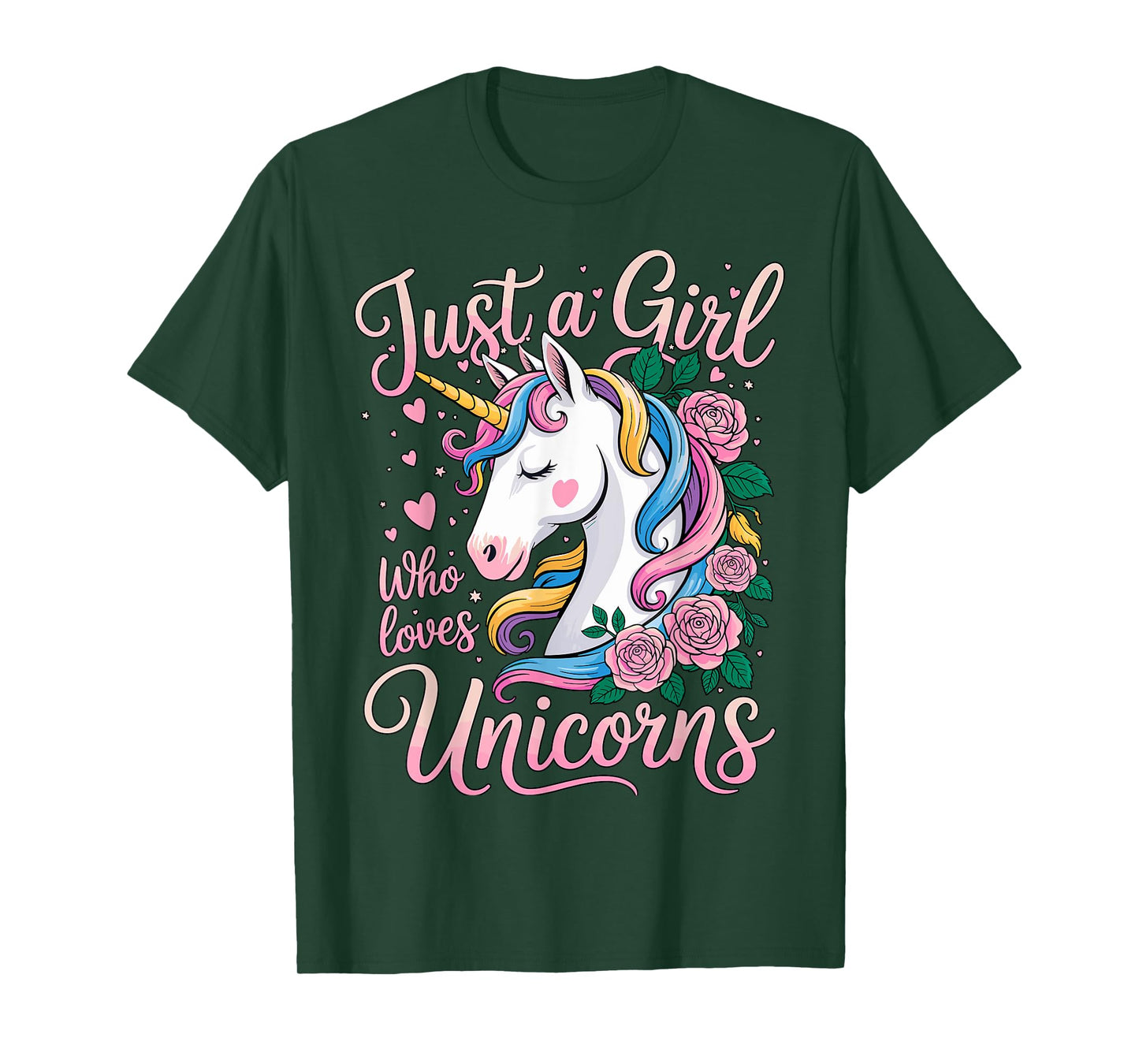 Unicorn Cute Just a Girl Who Loves Unicorns T-Shirt